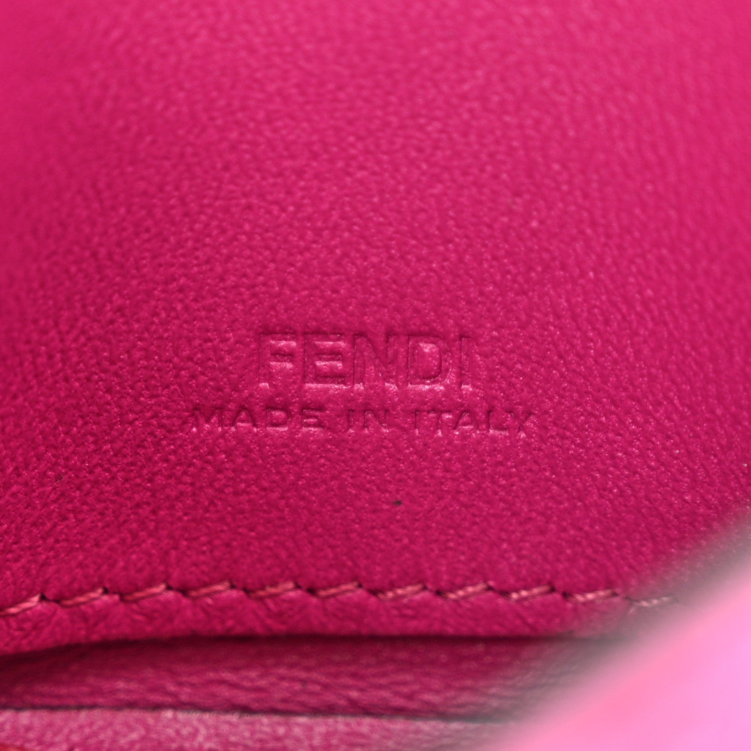 Fendi Cuoio Romano Selleria Nano Maxi Buckle Baguette Charm Magenta 6 of 9