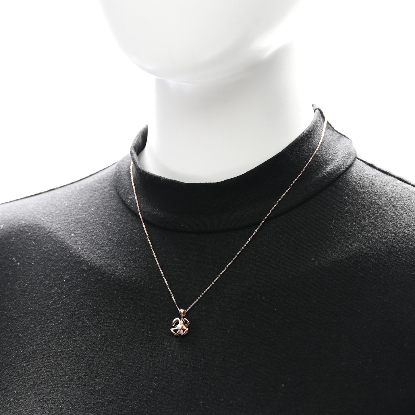 18K Rose Gold Diamond Fiorever Pendant Necklace