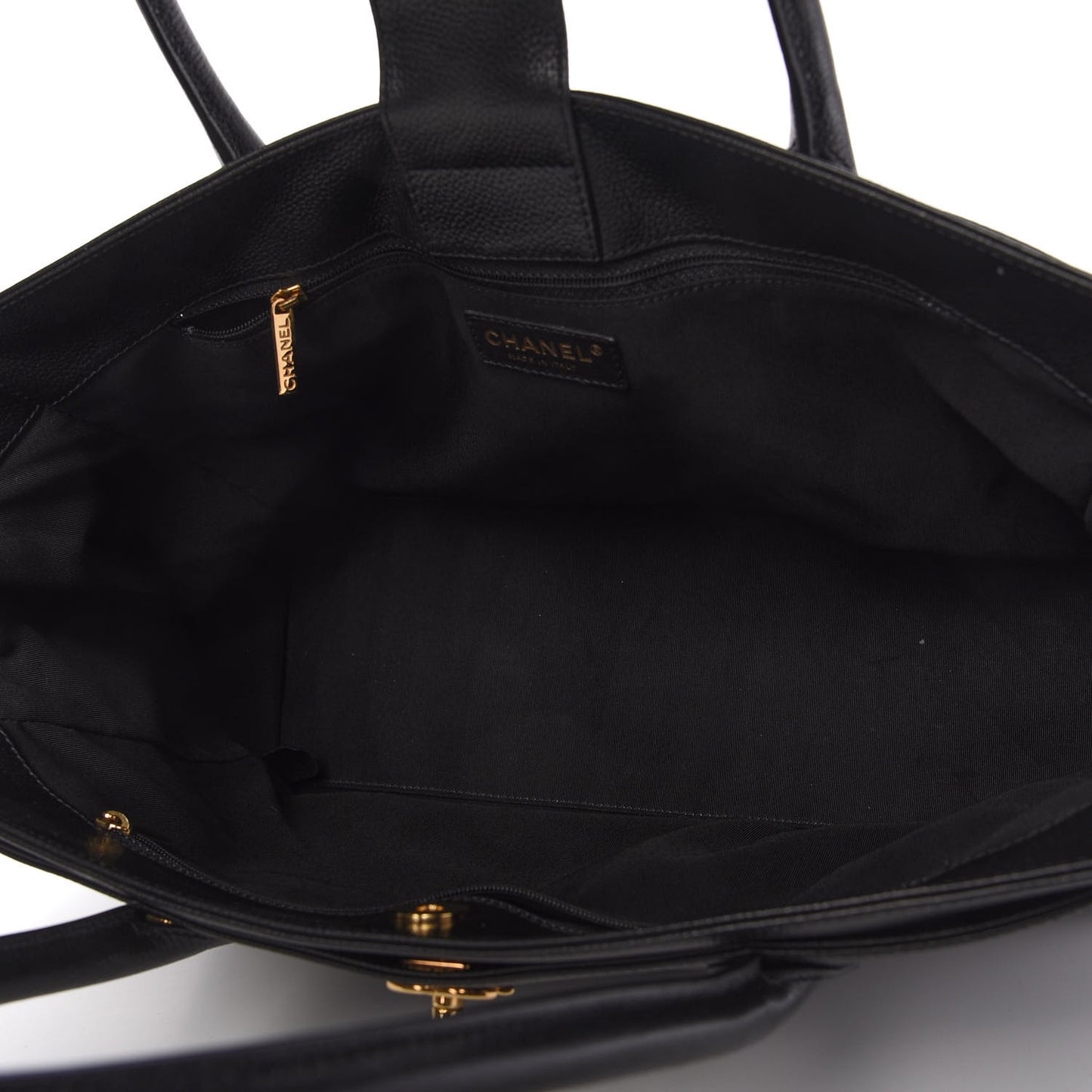 Calfskin Cerf Executive Shopper Tote Black