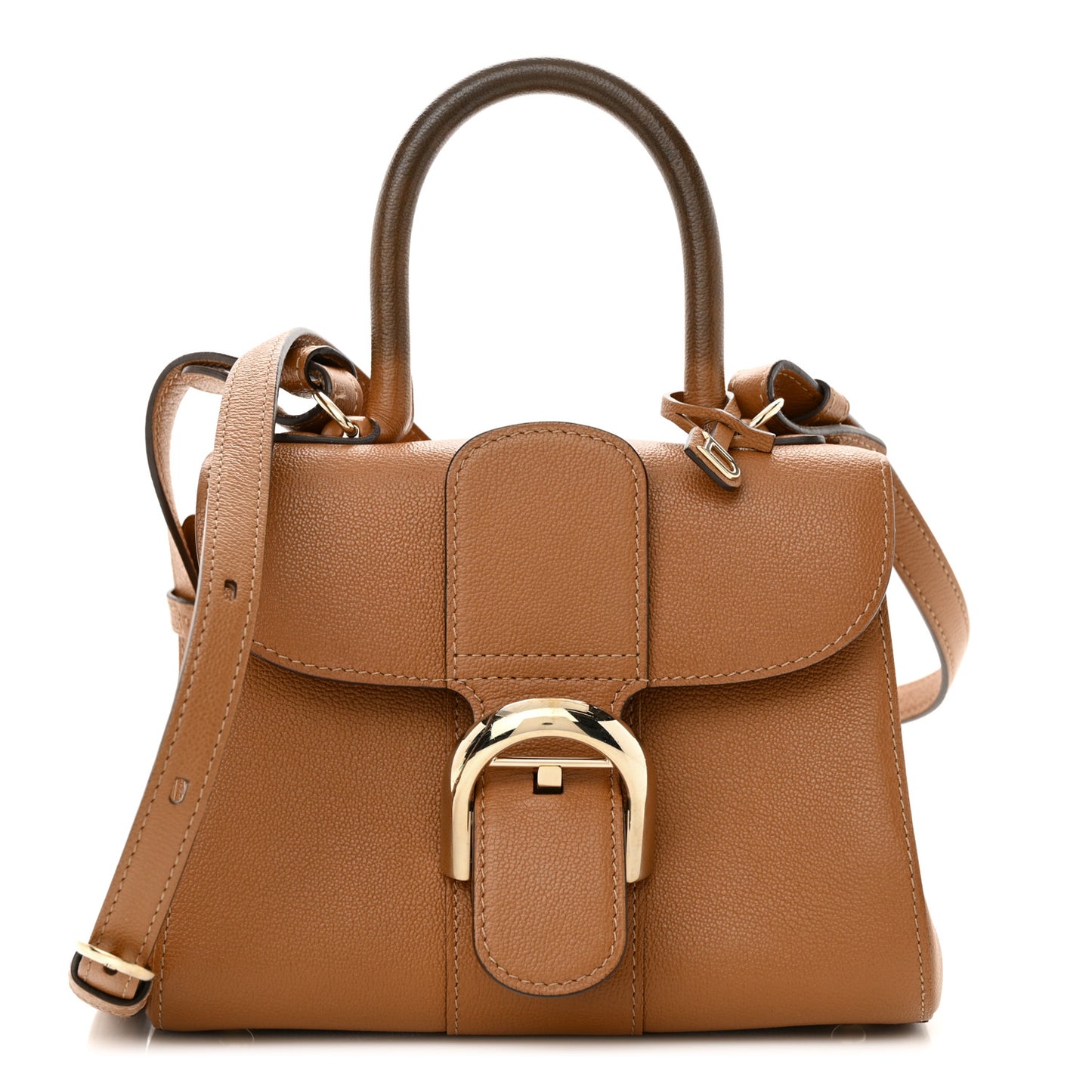 Grained Calfskin Mini Brillant Satchel Natural