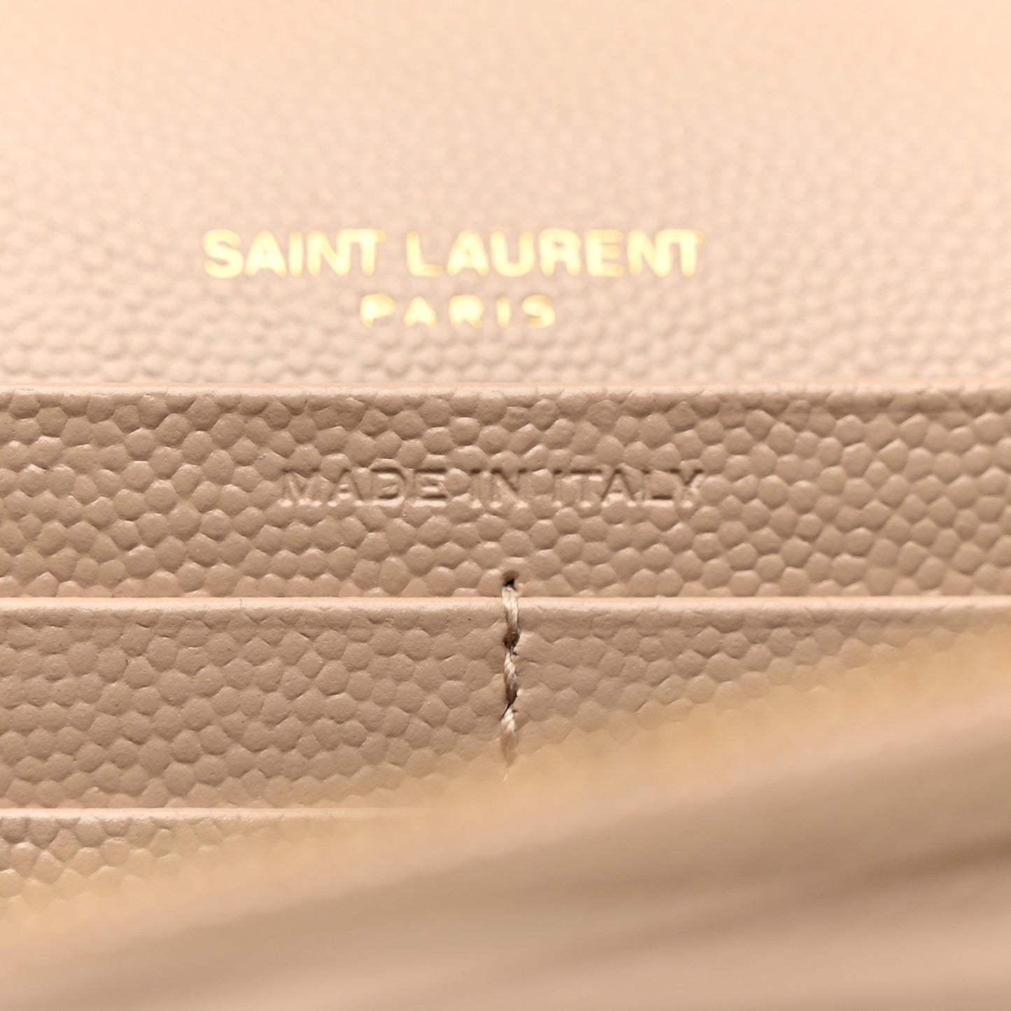 Grain De Poudre Mixed Matelasse Triquilt Monogram Chain Wallet Dark Beige