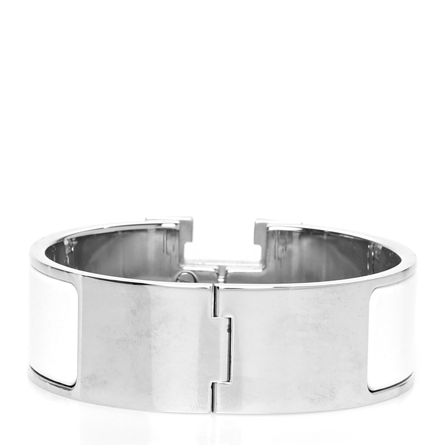 Enamel Wide Clic Clac H Bracelet PM White