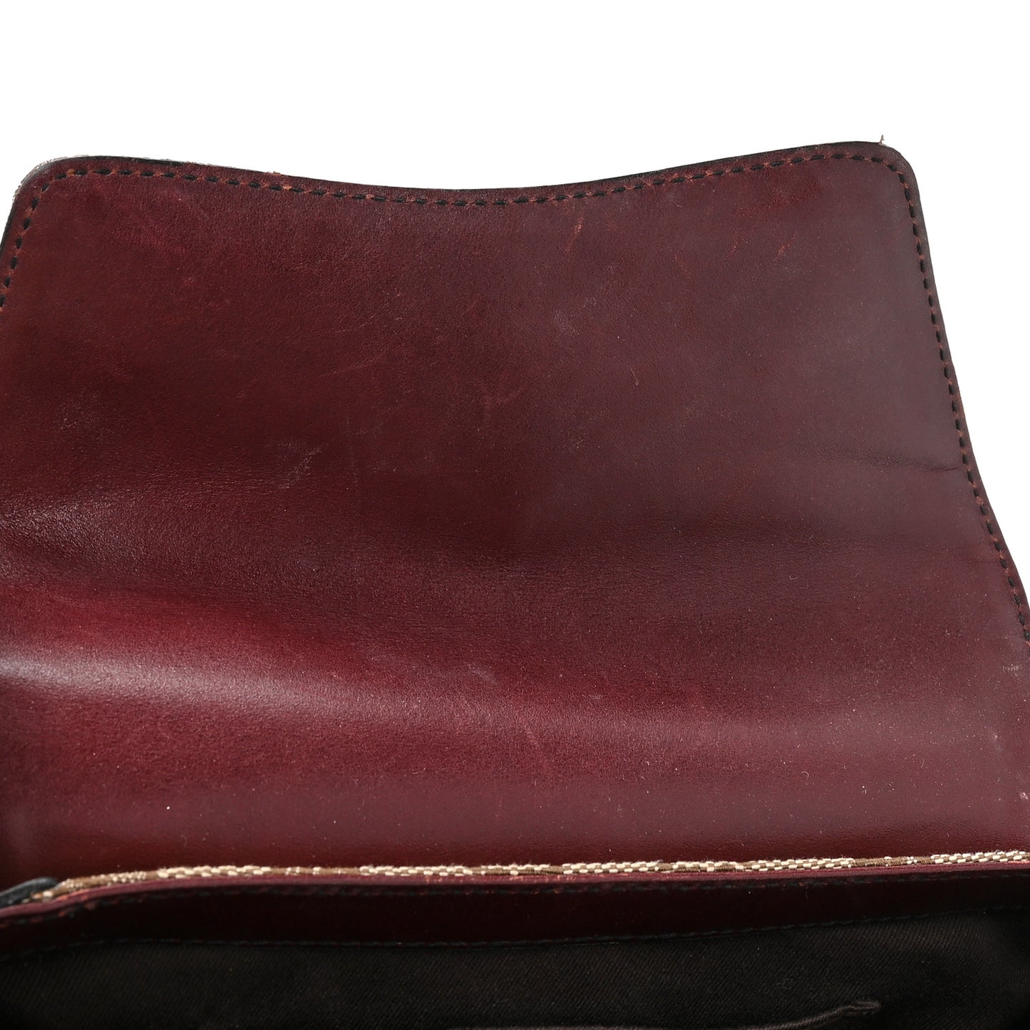 Monogram Studded Horsebit Clutch Bordeaux
