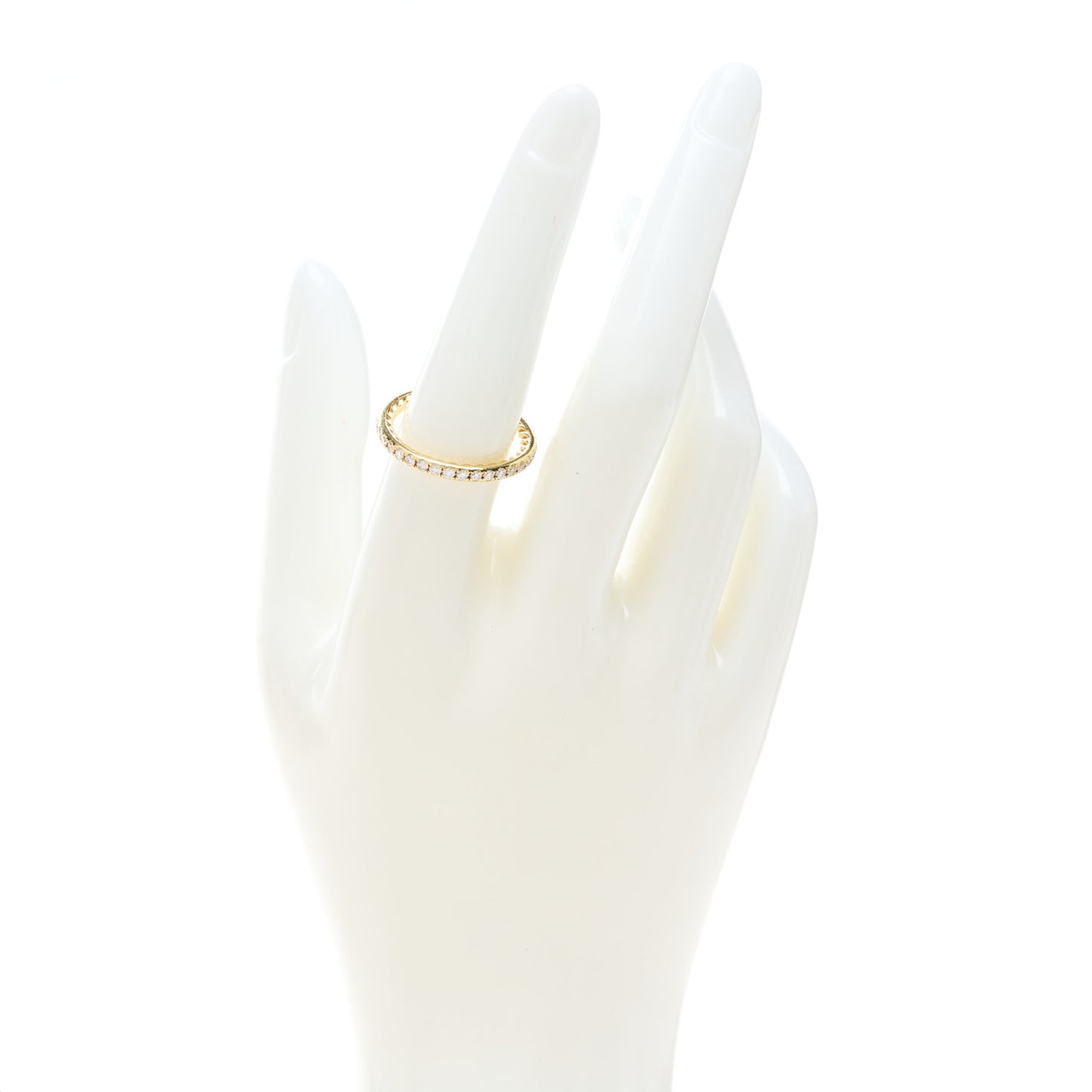 18K Yellow Gold Diamond 2.2mm Cable Collectibles Band Ring 56 7.5