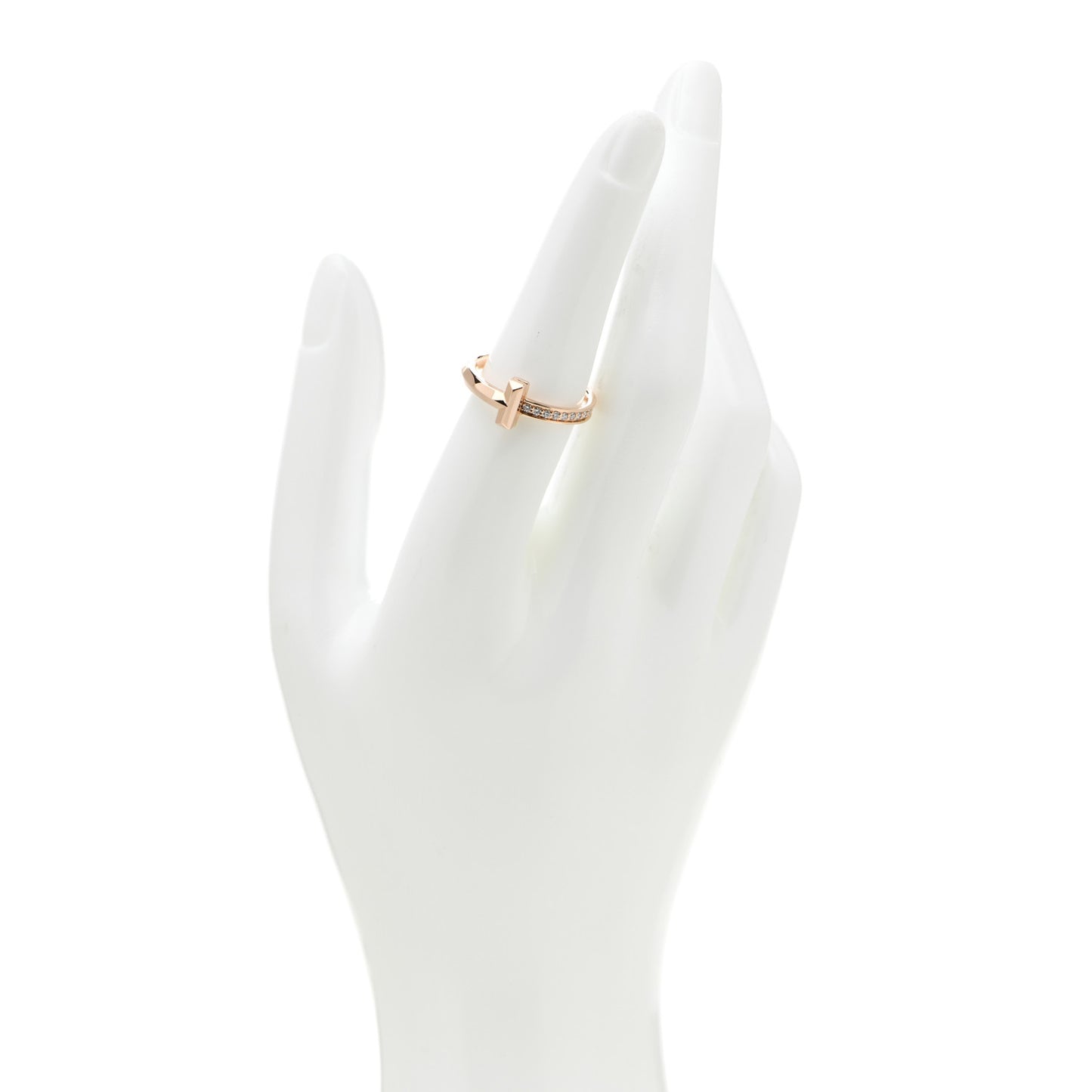 18K Rose Gold Diamond T T1 Ring 53 6.25