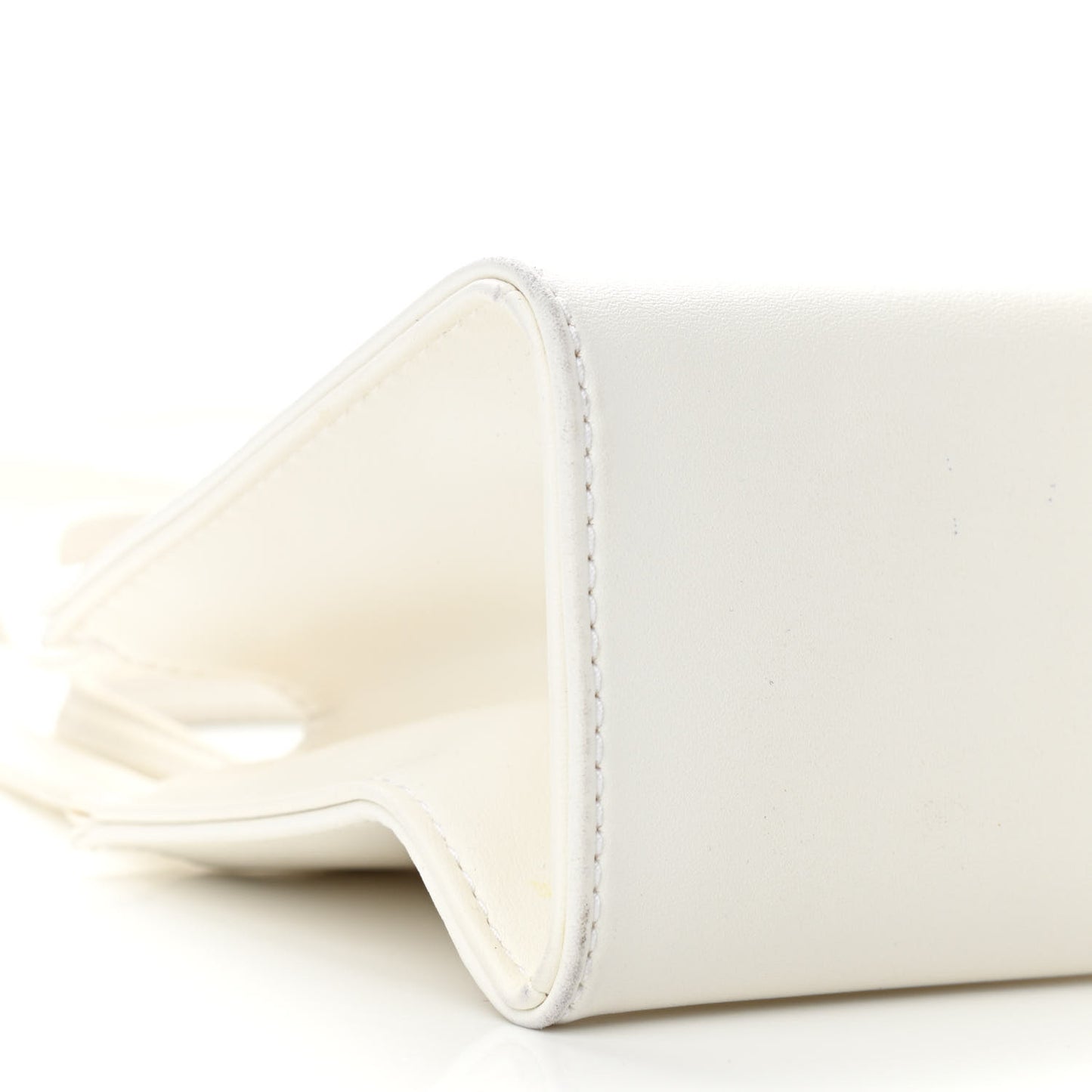 Vegan Leather Small Shopping Bag White