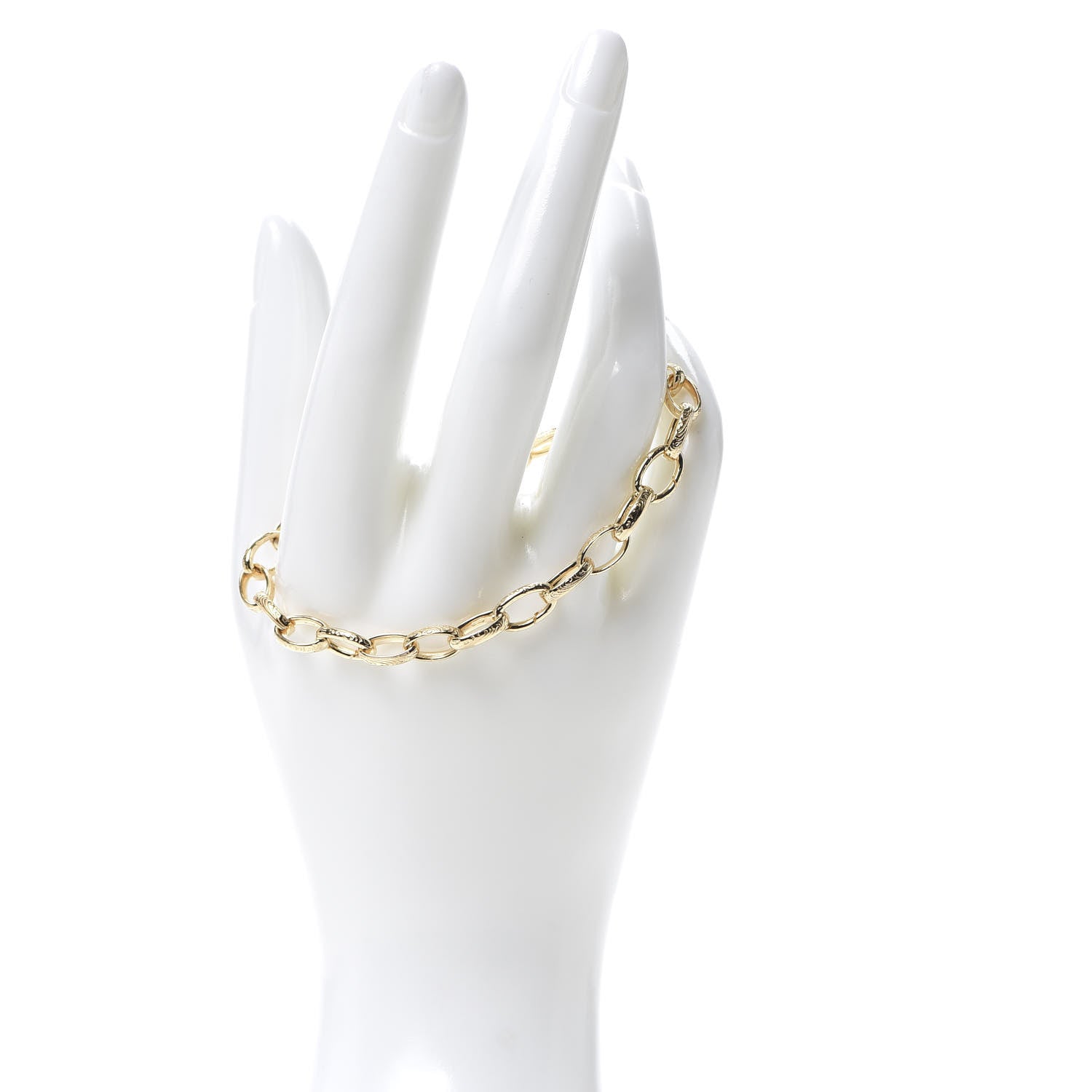 Gucci 18K Yellow Gold Open Link Chain Bracelet 18 2 of 8
