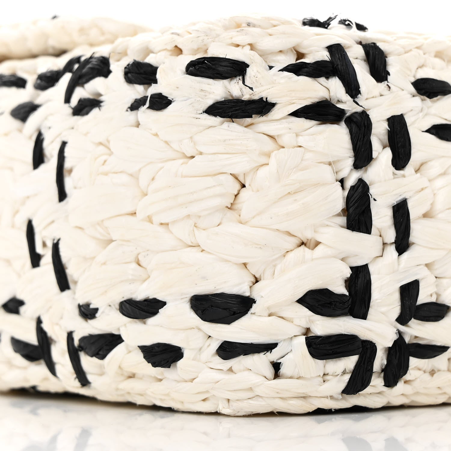 Chanel Raffia Effect Tweedy Mini Flap Bag White Black 9 of 10