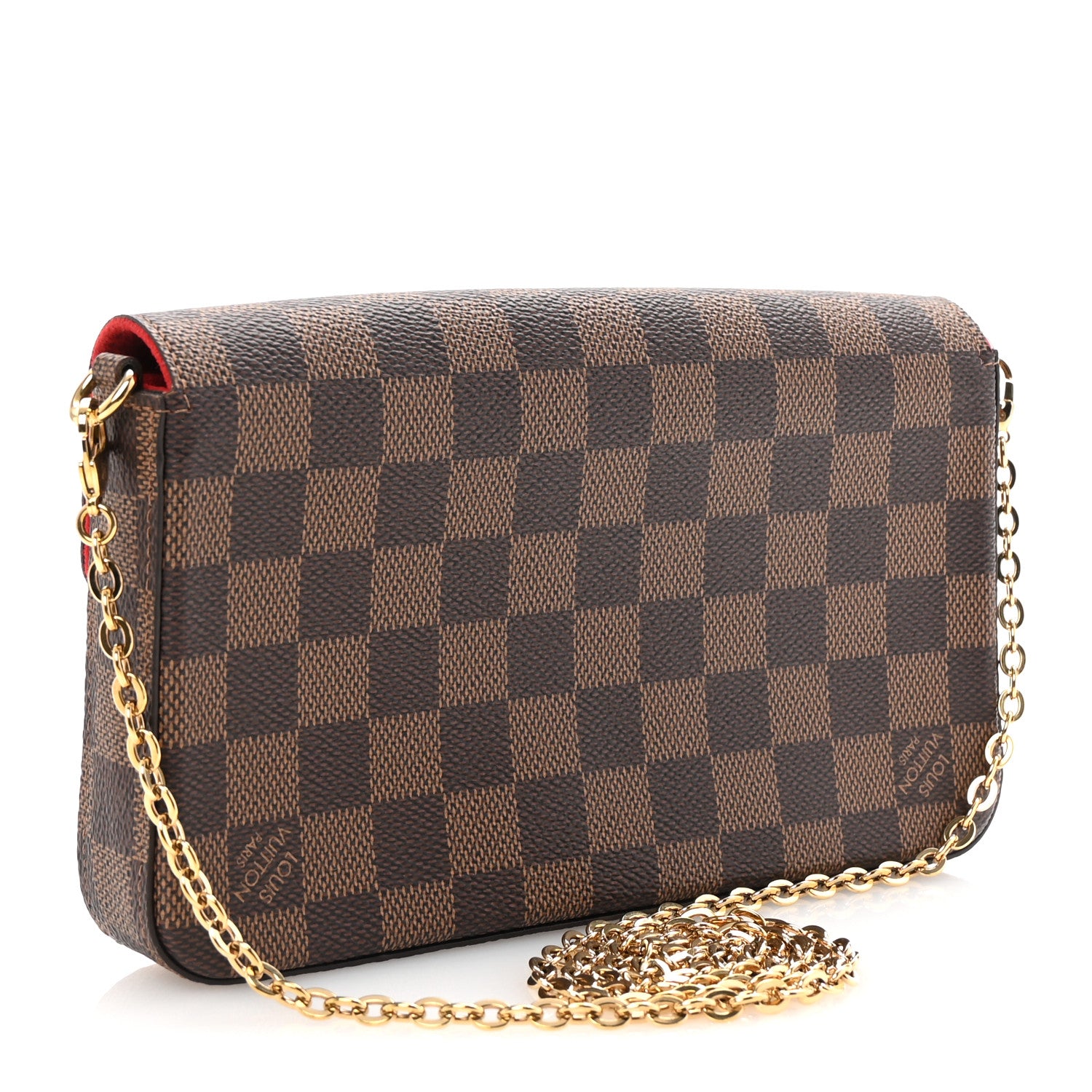 Louis Vuitton Damier Ebene Pochette Felicie Chain Wallet 3 of 9