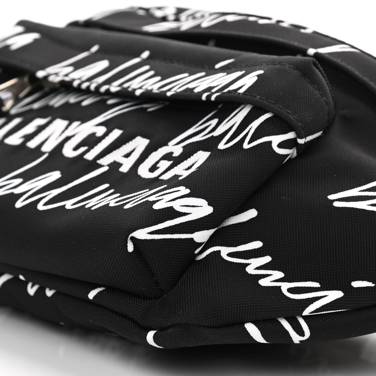 Recycled Sport Nylon Scribble Logo Wheel Beltpack Black White