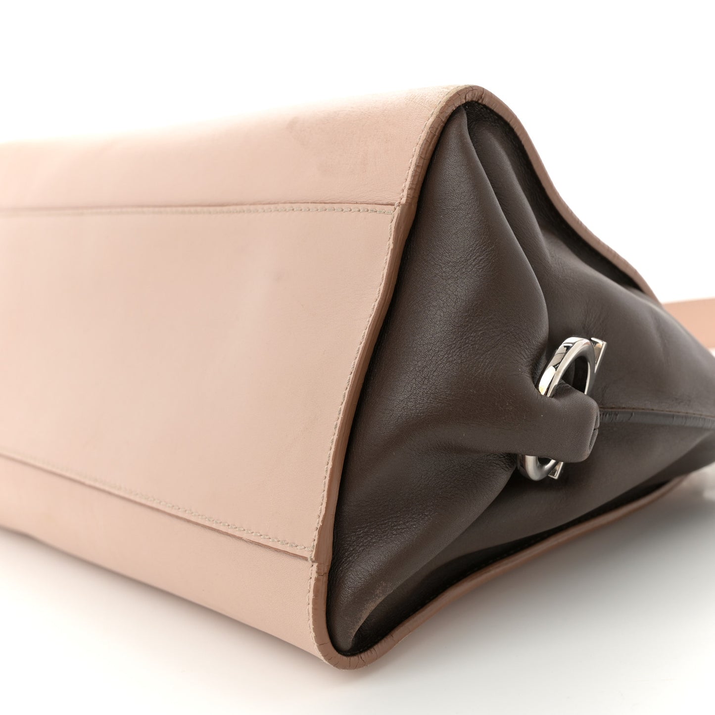 Calfskin Snakeskin Medium Sofia Satchel Beige Brown Multicolor