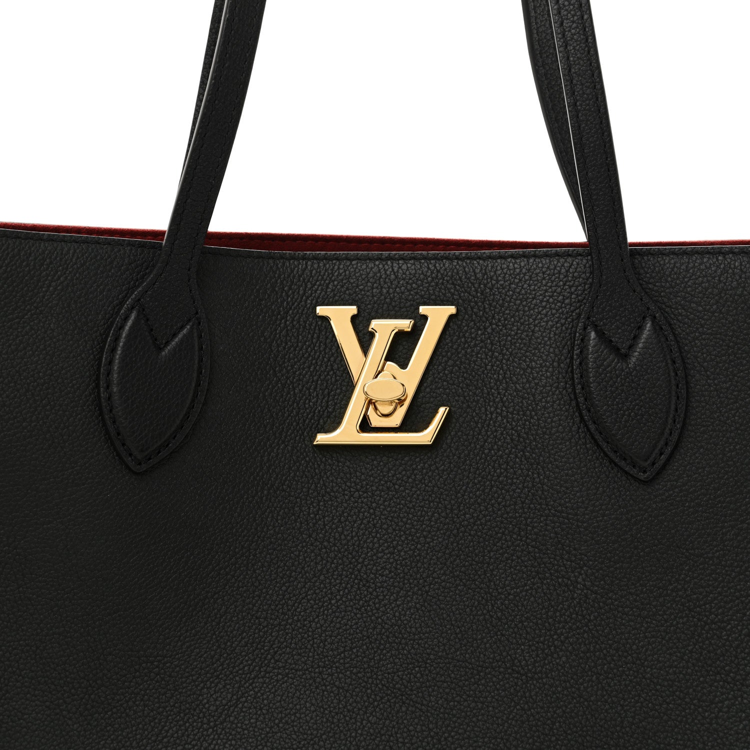 Louis Vuitton Grained Calfskin Lockme Shopper Black 8 of 12