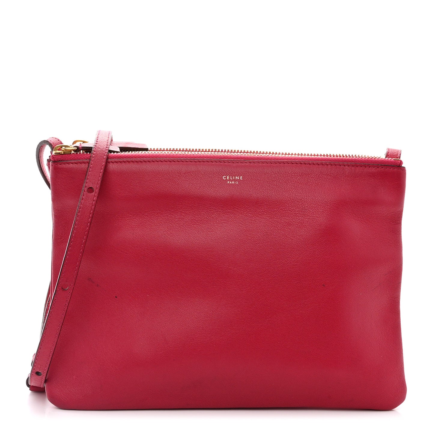 Lambskin Small Trio Crossbody Bag Fuchsia