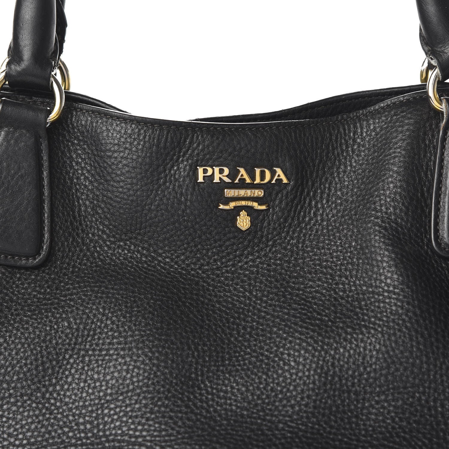 Prada Vitello Daino Side Pocket Tote Black 10 of 16
