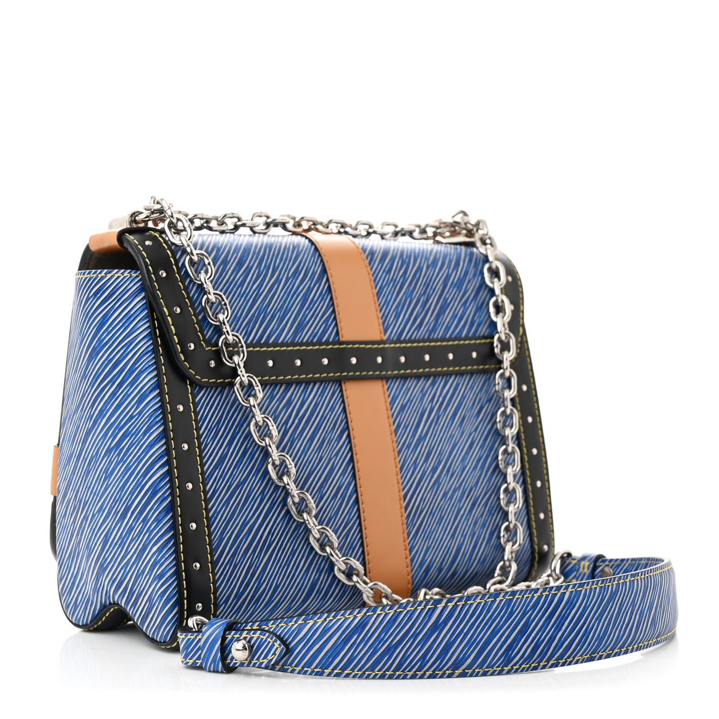 Epi Complice Trunks and Bags Twist Shoulder Bag MM Denim Light