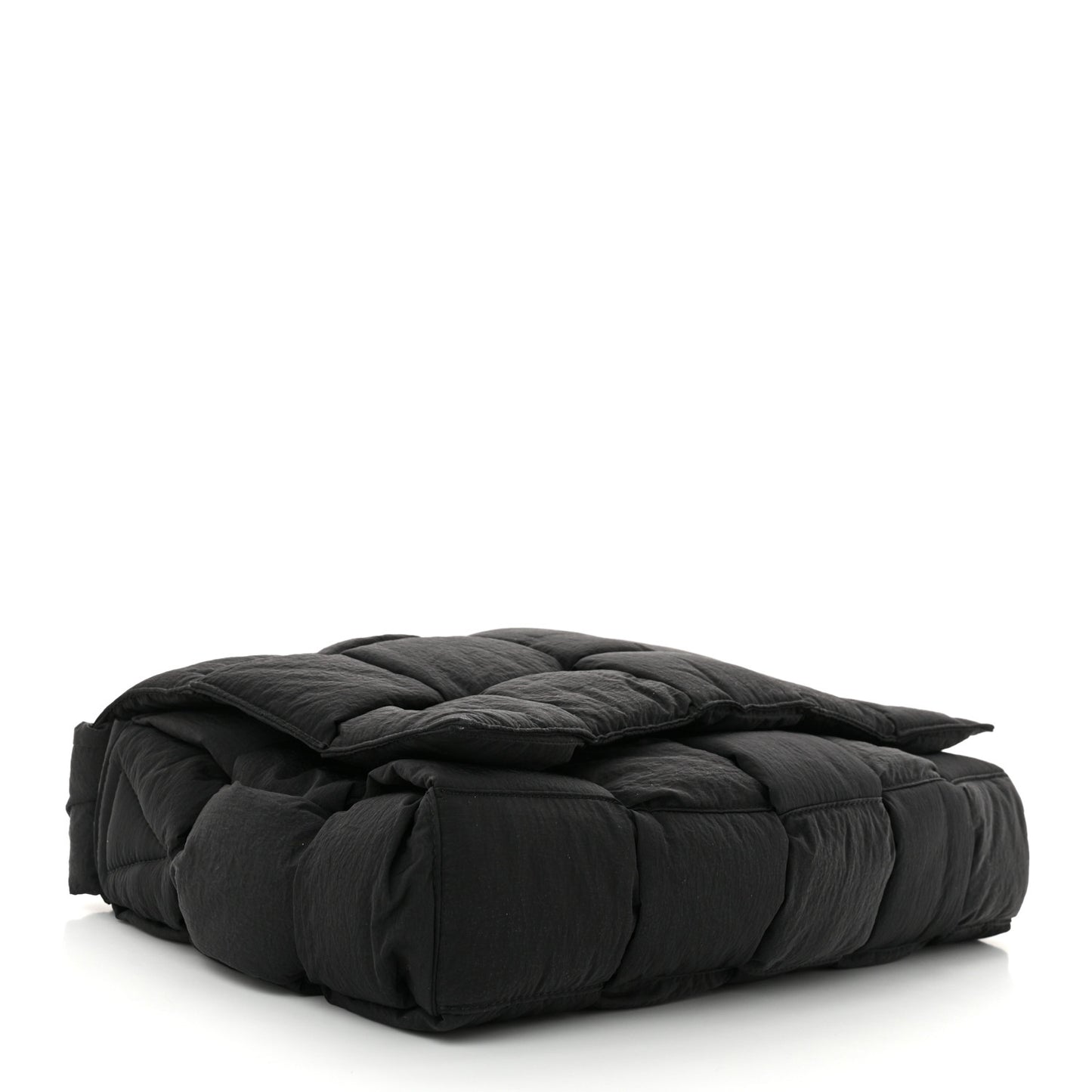 Nylon Intrecciato Padded Tech Maxi Cassette Bag Black