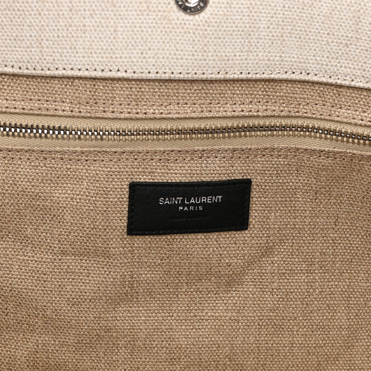 Linen Calfskin Rive Gauche Tote Optic White