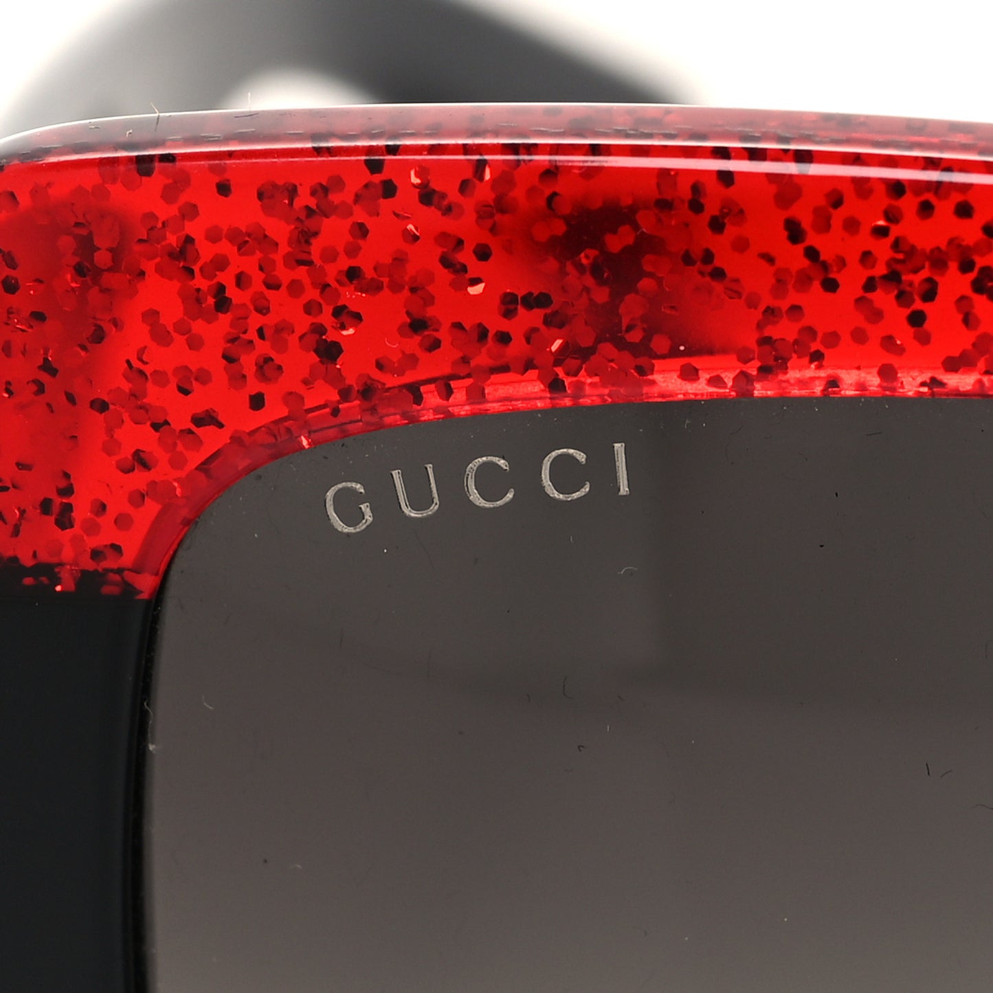 Acetate Square Frame Sunglasses GG0083S Glitter Red Black Green