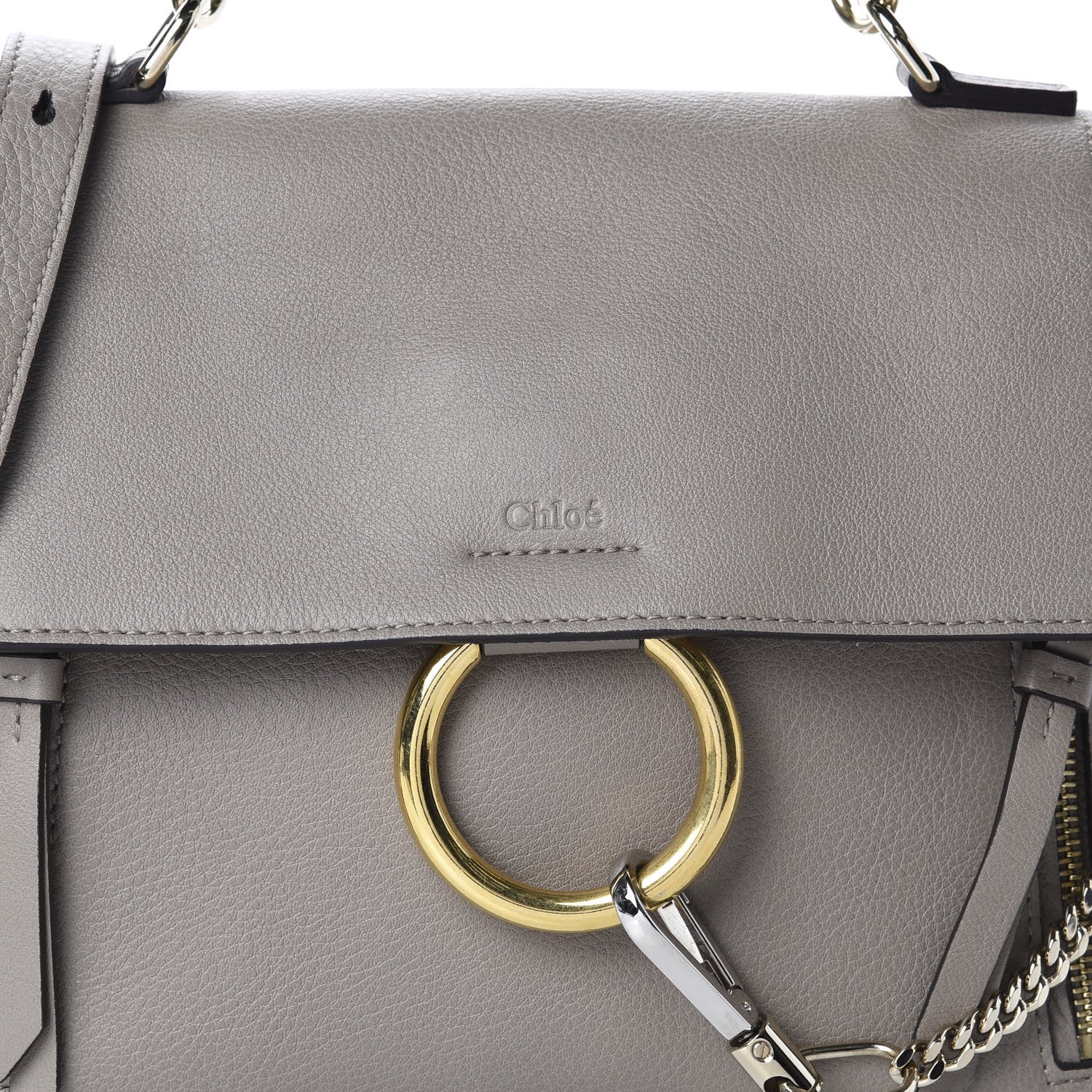 Chloe Calfskin Small Faye Day Shoulder Bag Motty Grey 9 of 9