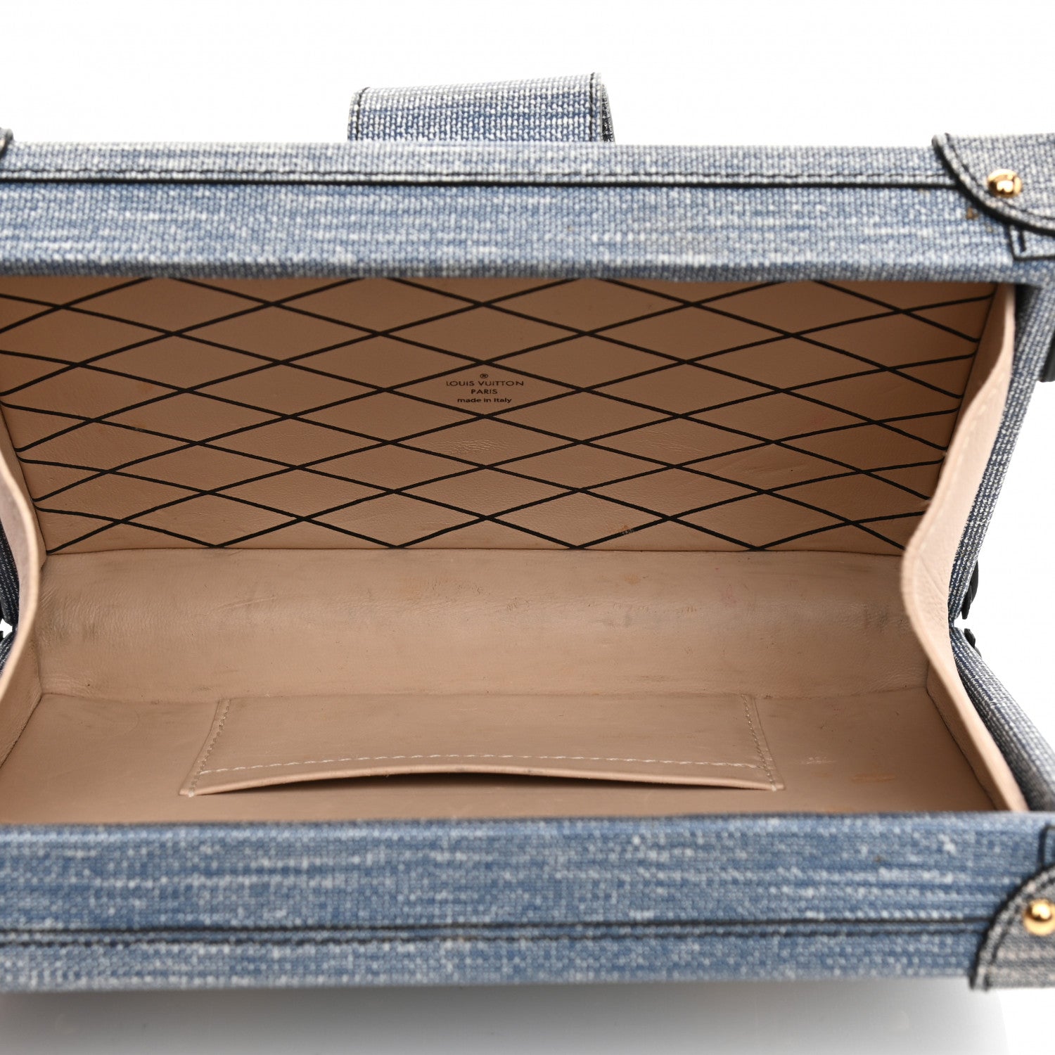 Louis Vuitton Coated Canvas Denim Petite Malle Blue 5 of 12