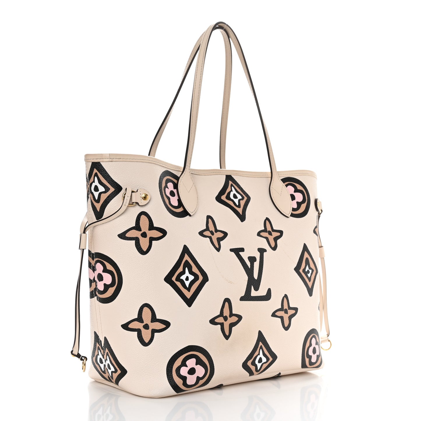 Monogram Giant Wild at Heart Neverfull MM Creme