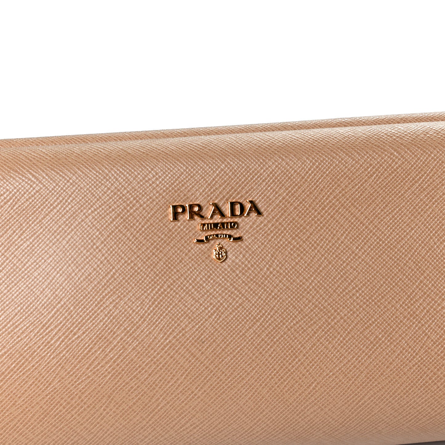 Saffiano Lux East West Frame Clutch Cammeo