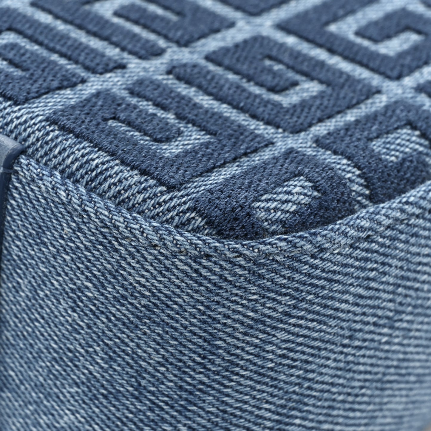 Denim Small Cut Out Chain Bag Medium Blue