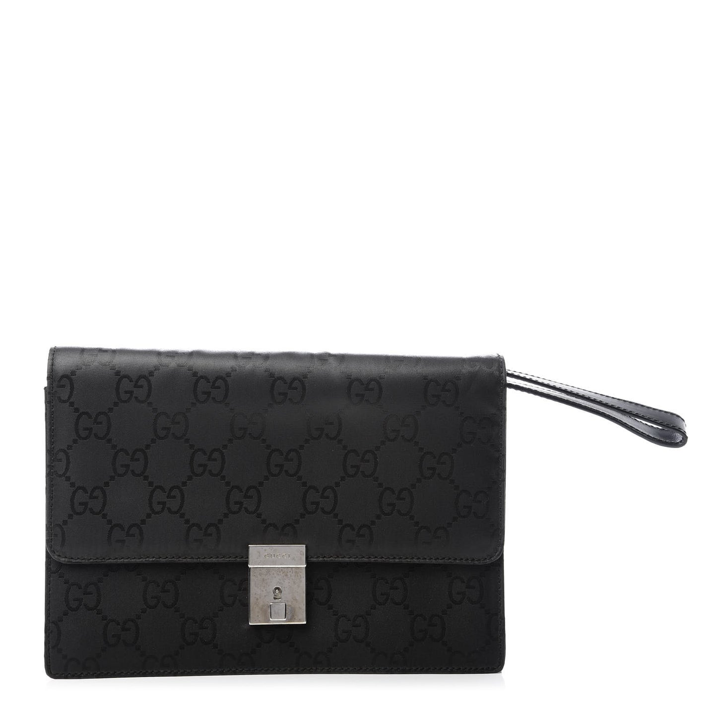 Monogram Wristlet Clutch Black