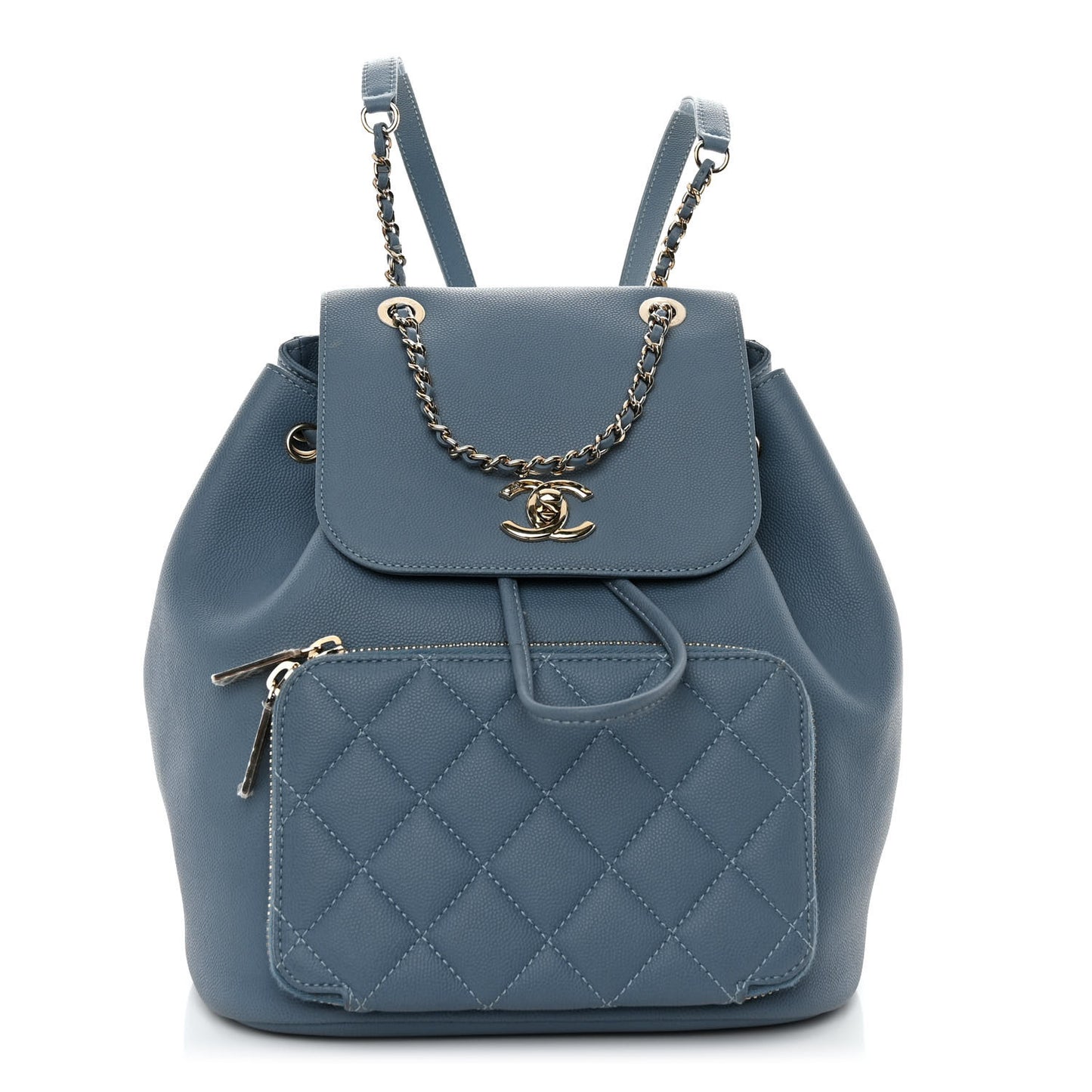 Caviar Quilted Business Affinity Backpack Blue