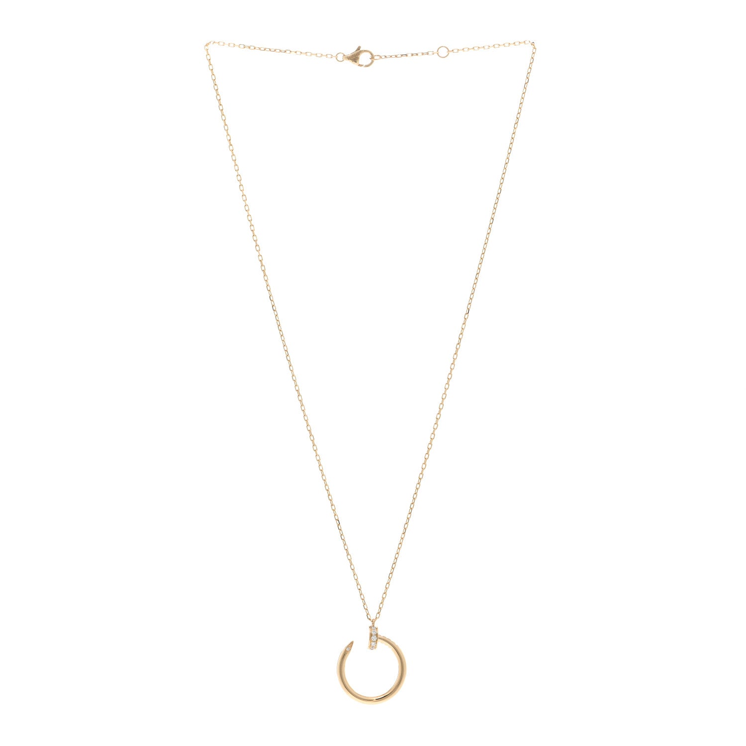 Cartier 18K Yellow Gold Diamond Juste Un Clou Pendant Necklace 3 of 4