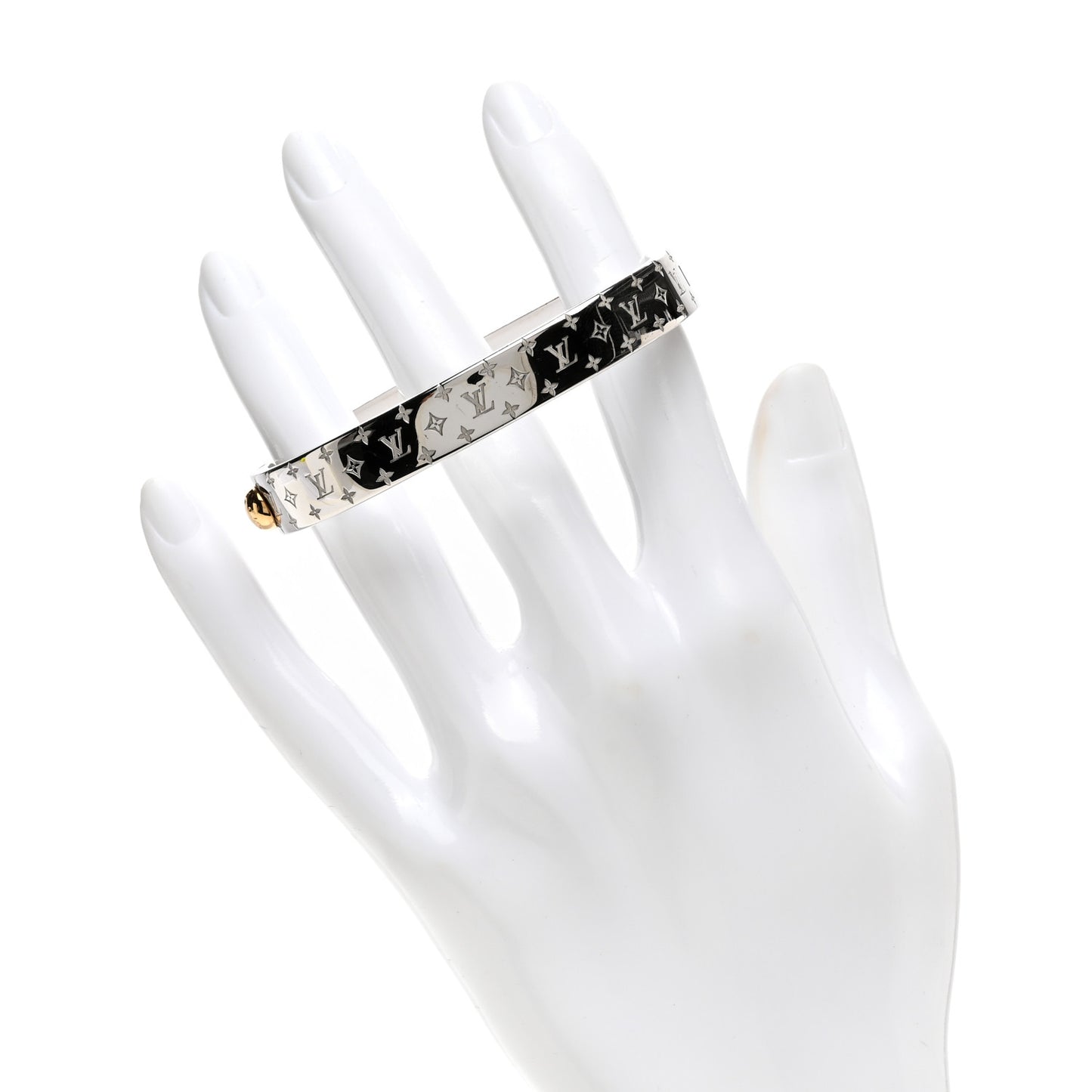 Brass Palladium Plated Nanogram Cuff M Silver