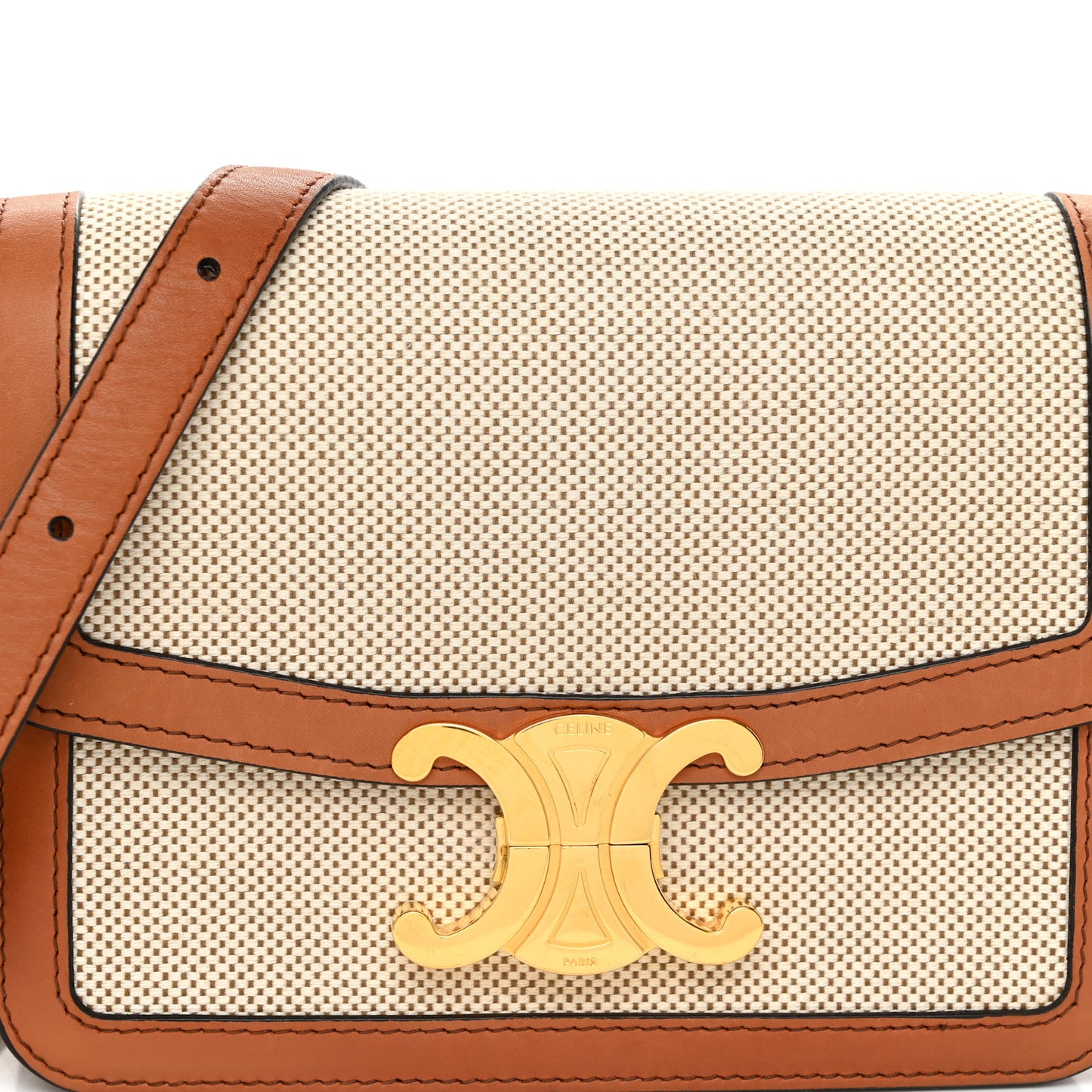 Textile Natural Calfskin Classique Triomphe White Tan