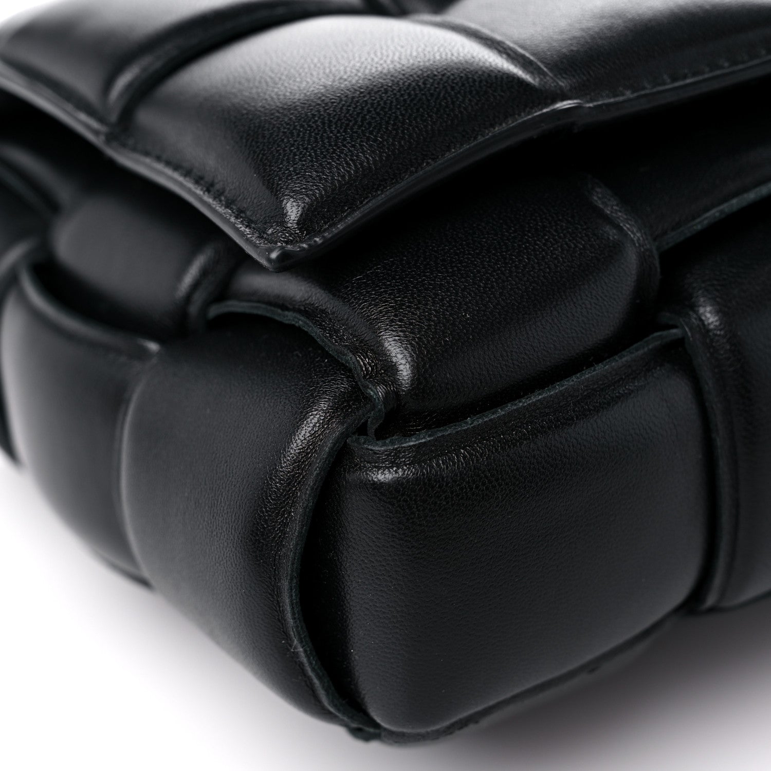 Bottega Veneta Lambskin Maxi Intreccio Padded Chain Cassette Crossbody Bag Black 7 of 11