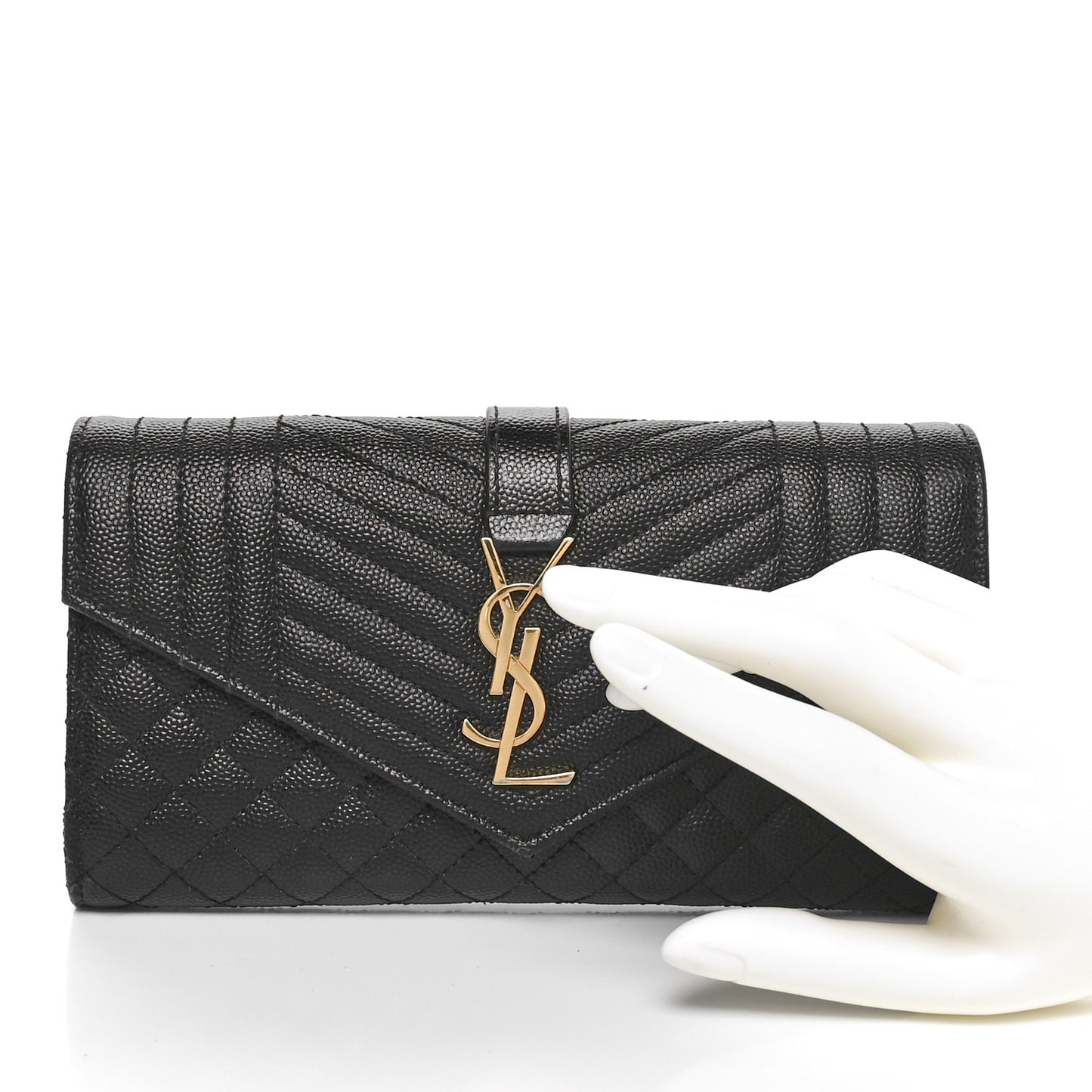 Grain De Poudre Mixed Matelasse Triquilt Large Monogram Wallet Black