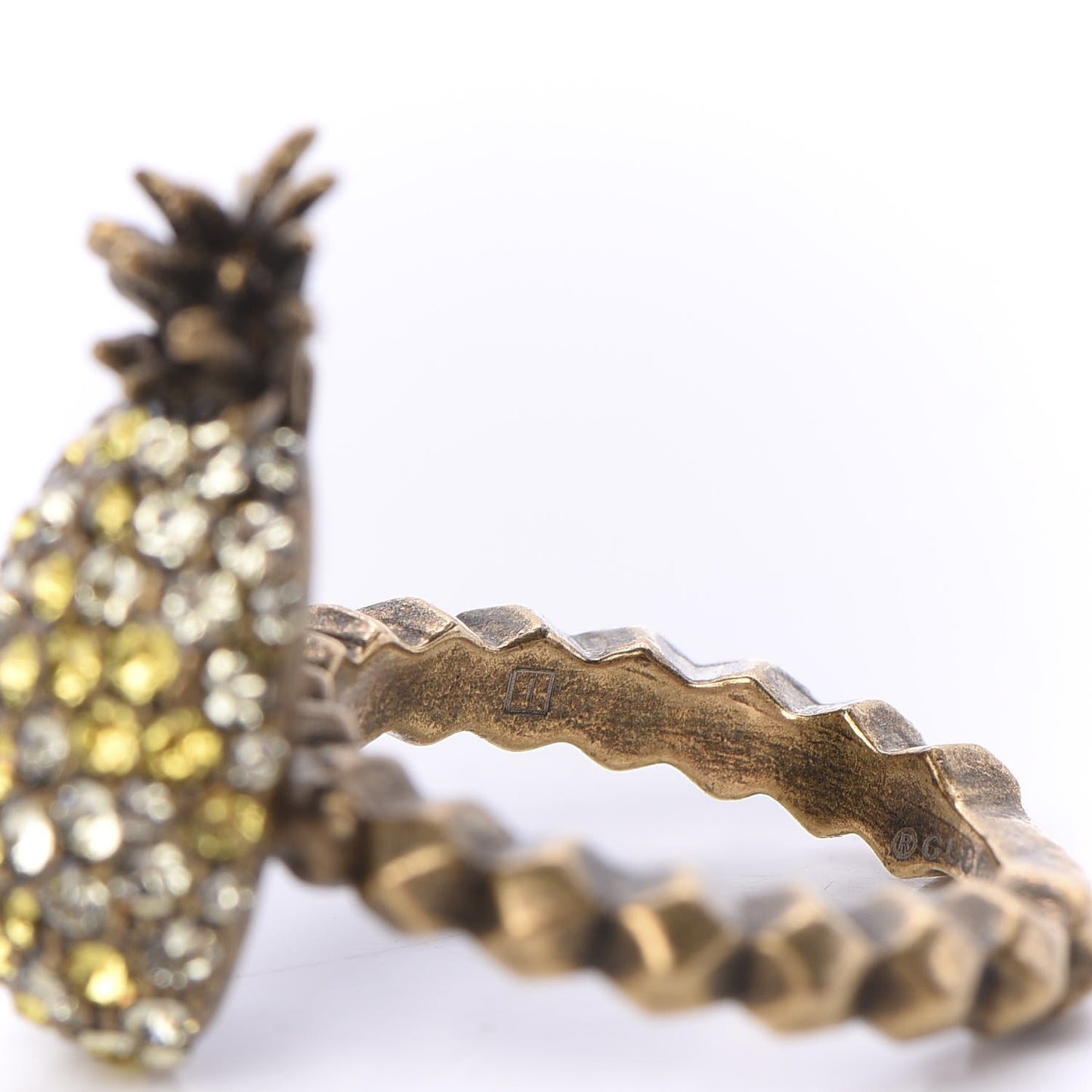 Crystal Pineapple Motif Ring S