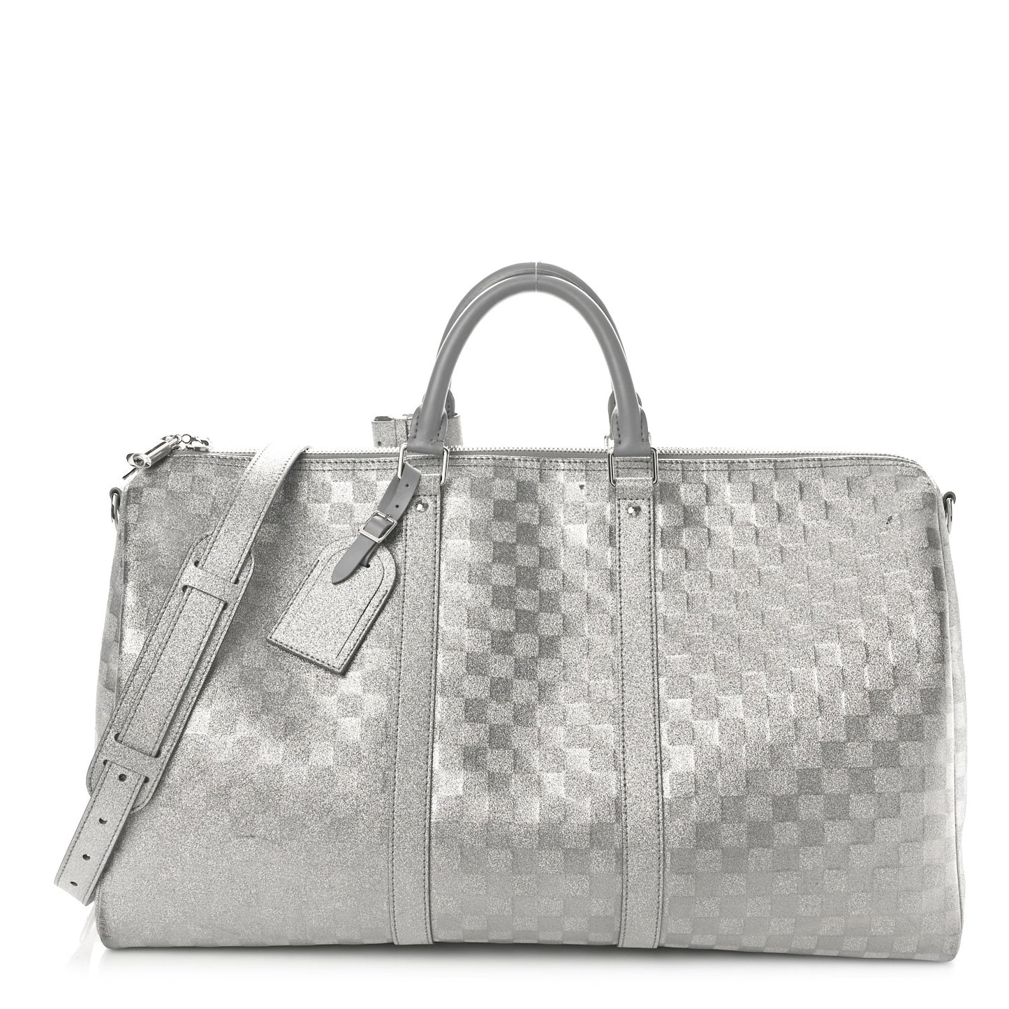 Damier Glitter Keepall Bandouliere 50 Silver