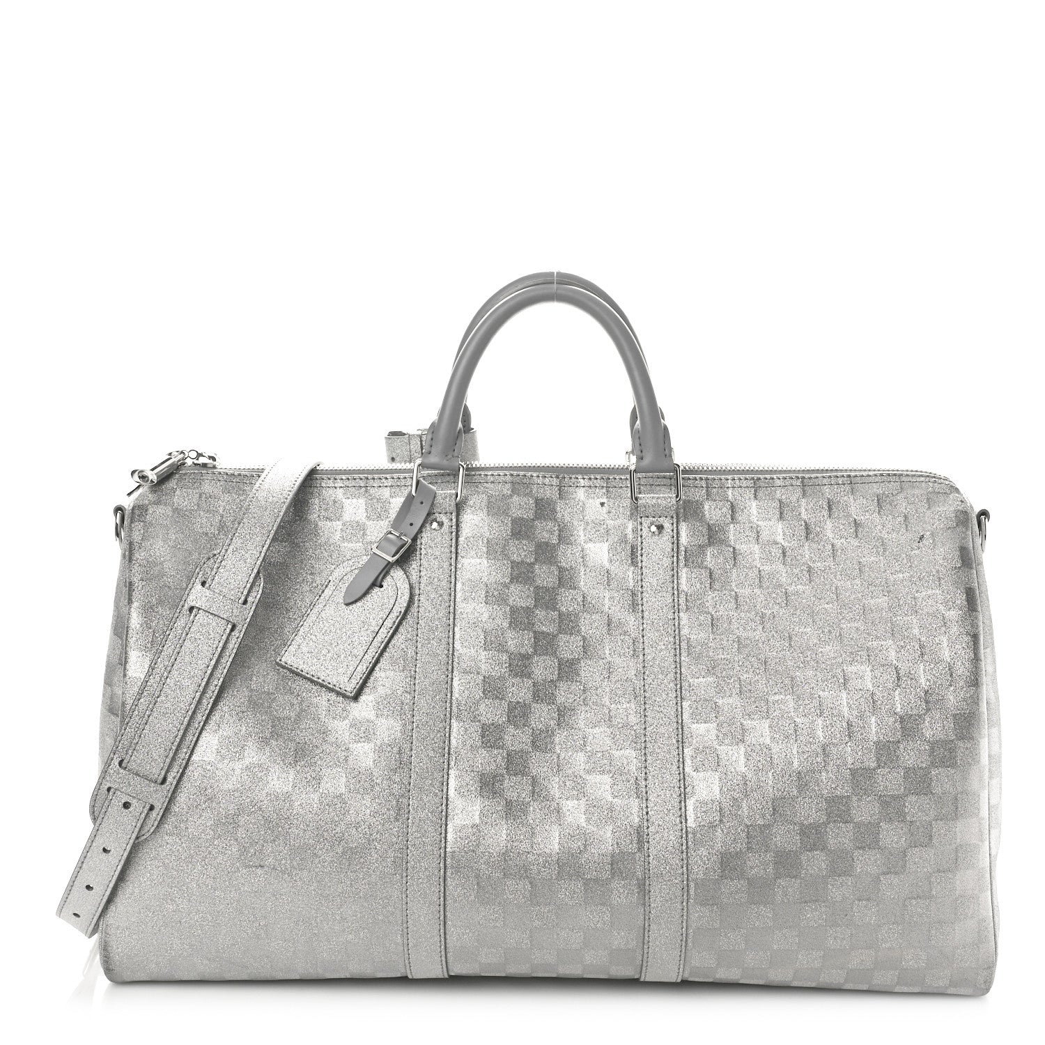 Louis Vuitton Damier Glitter Keepall Bandouliere 50 Silver 1 of 11