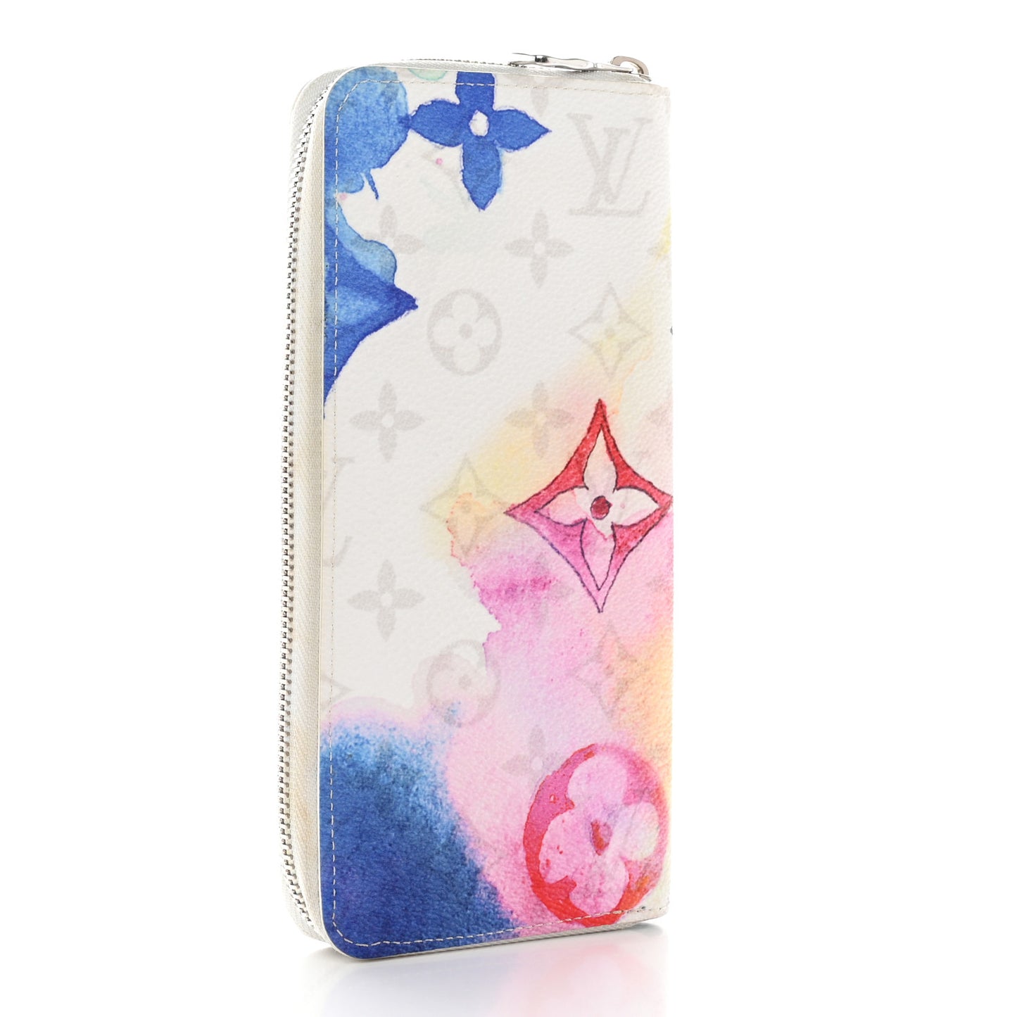 Monogram Watercolor Vertical Zippy Wallet