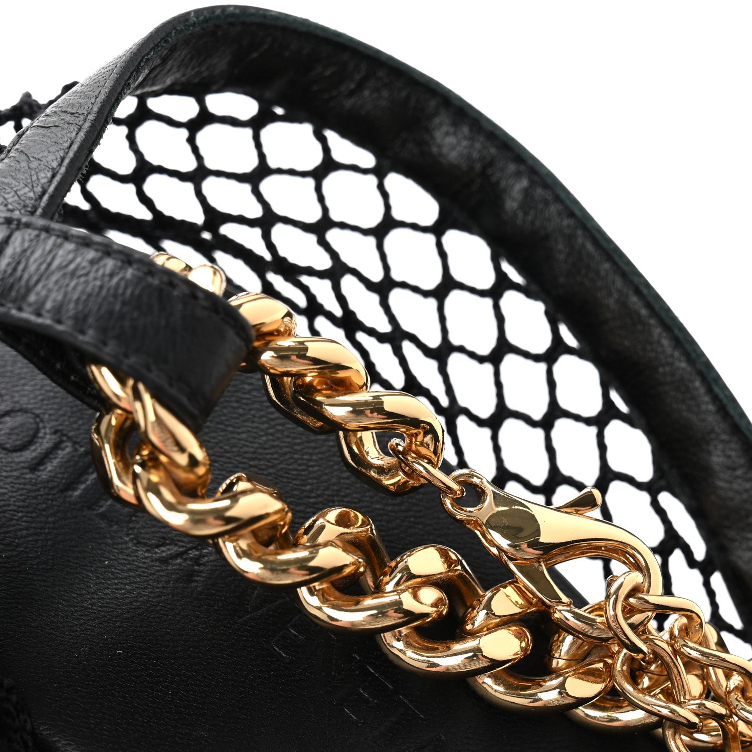 Bottega Veneta Mesh Nappa Chunky Chain Sandals 36.5 Black 11 of 12