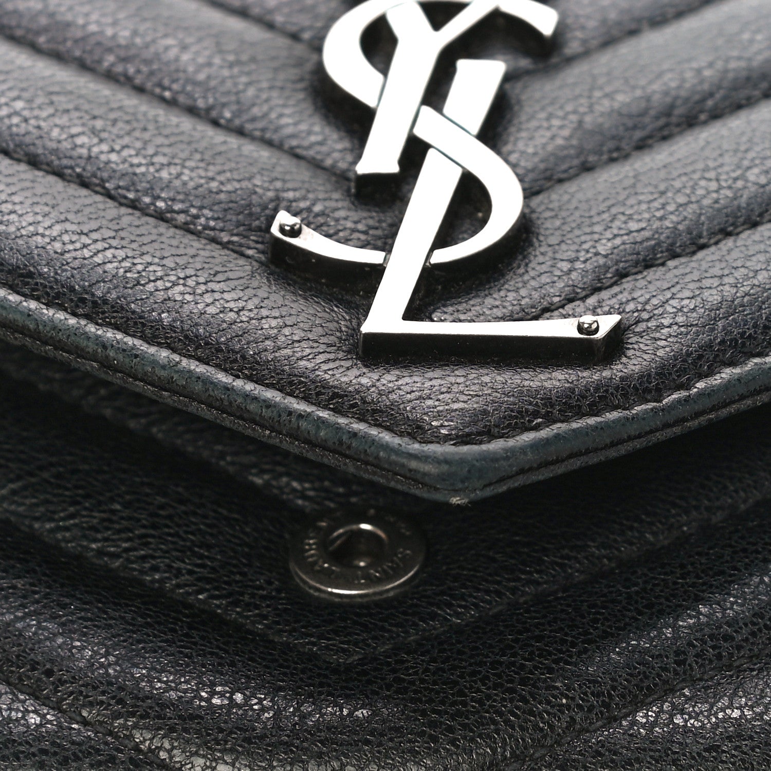 Saint Laurent Lambskin Mixed Matelasse Quilted Large Monogram Envelope Wallet Black 10 of 16