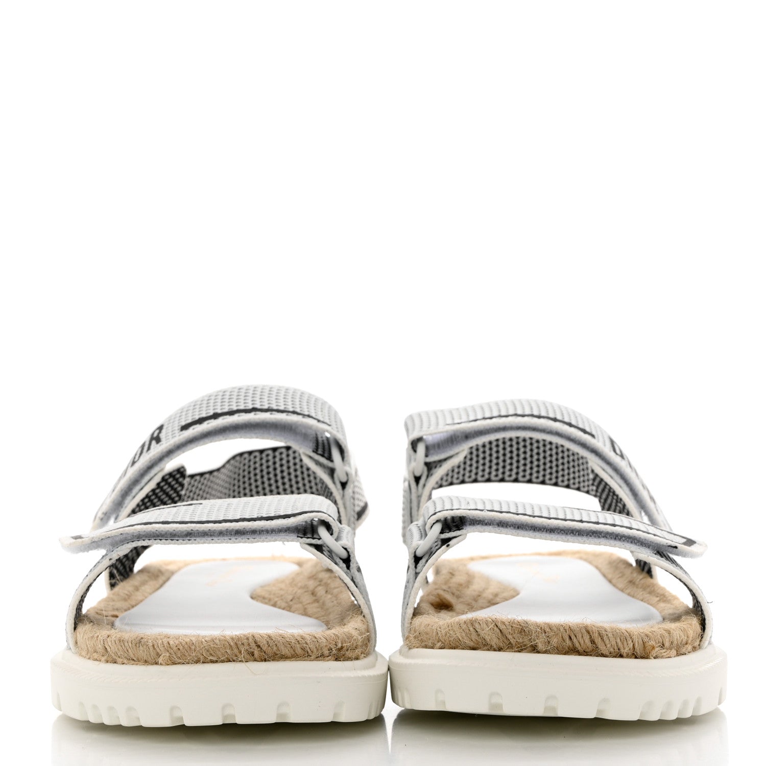 Christian Dior Technical Knit Jute Dioract 10mm Sandals 41 White Black 2 of 8