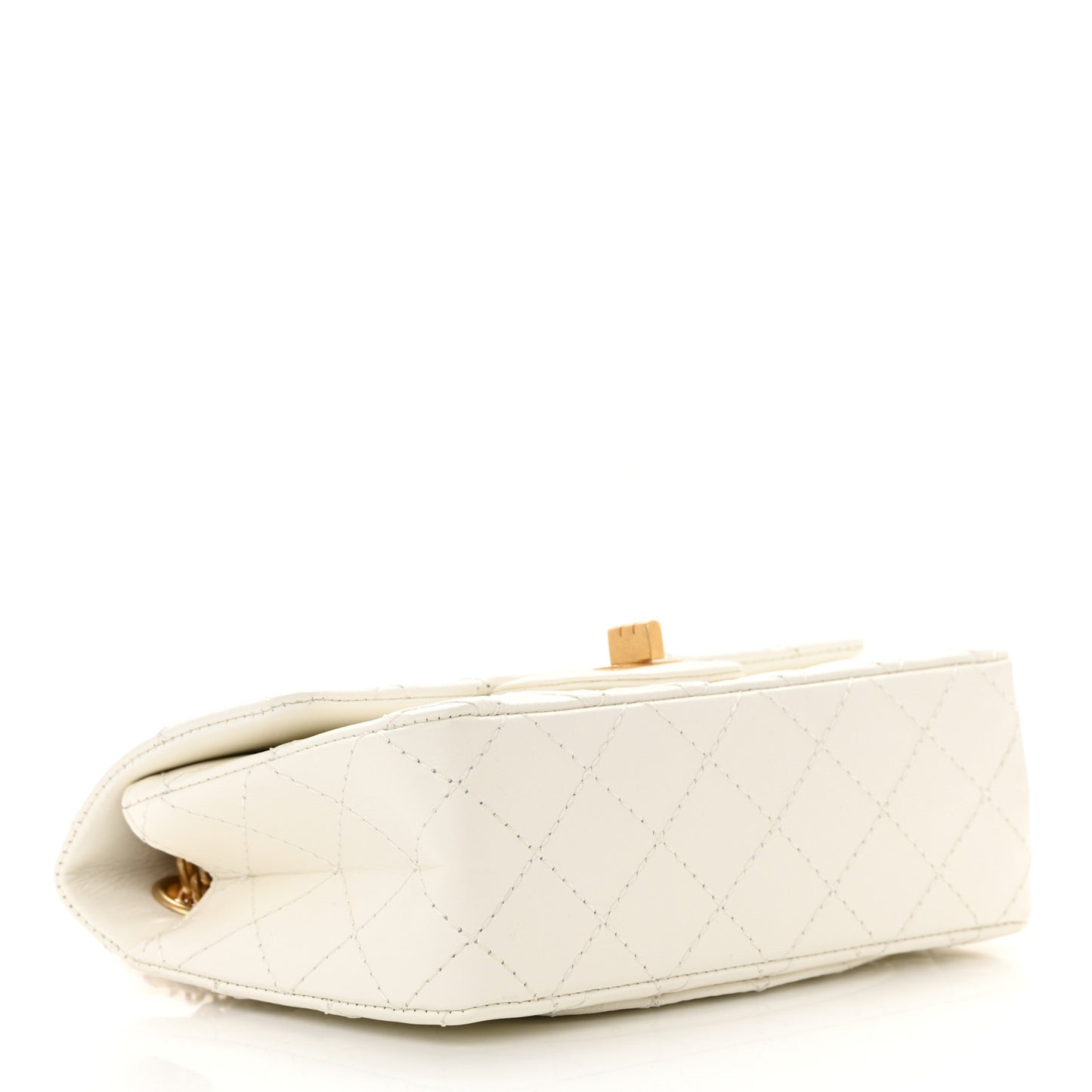 Aged Calfskin Quilted 2.55 Reissue Mini Flap White