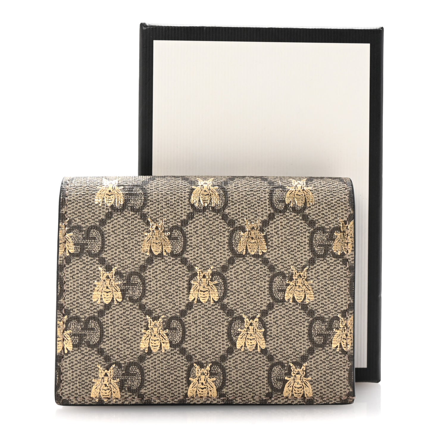 GG Supreme Monogram Bee Print Card Case