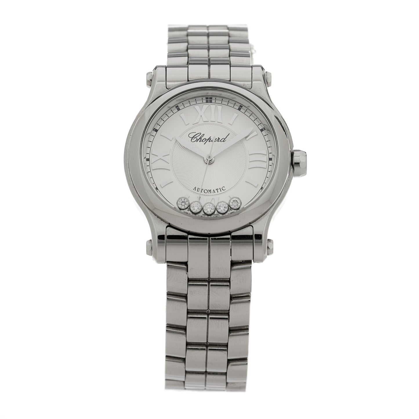 Stainless Steel 5 Diamond 30mm Happy Sport Automatic Watch