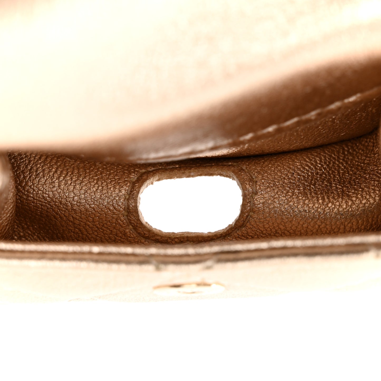 Metallic Lambskin Quilted Round Clip On Coin Purse Airpods Case Gold