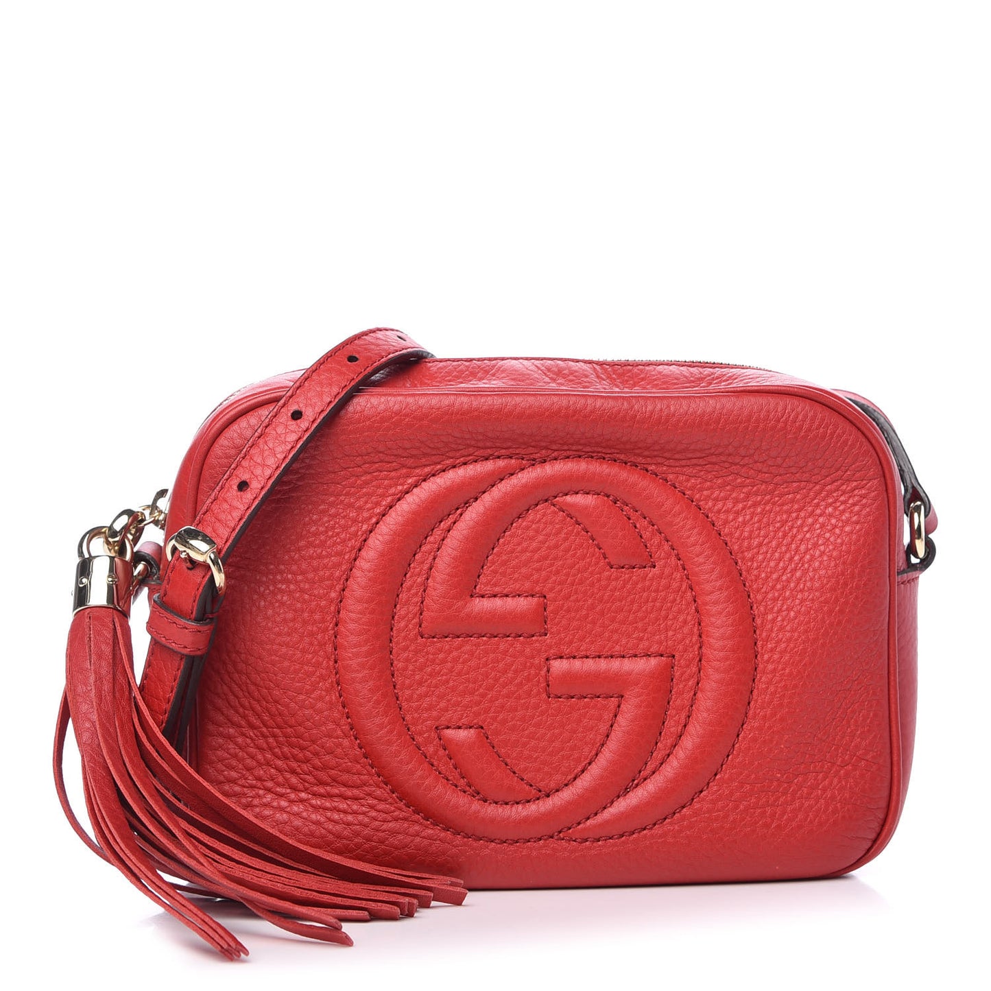 Pebbled Calfskin Small Soho Disco Bag Tabasco Red