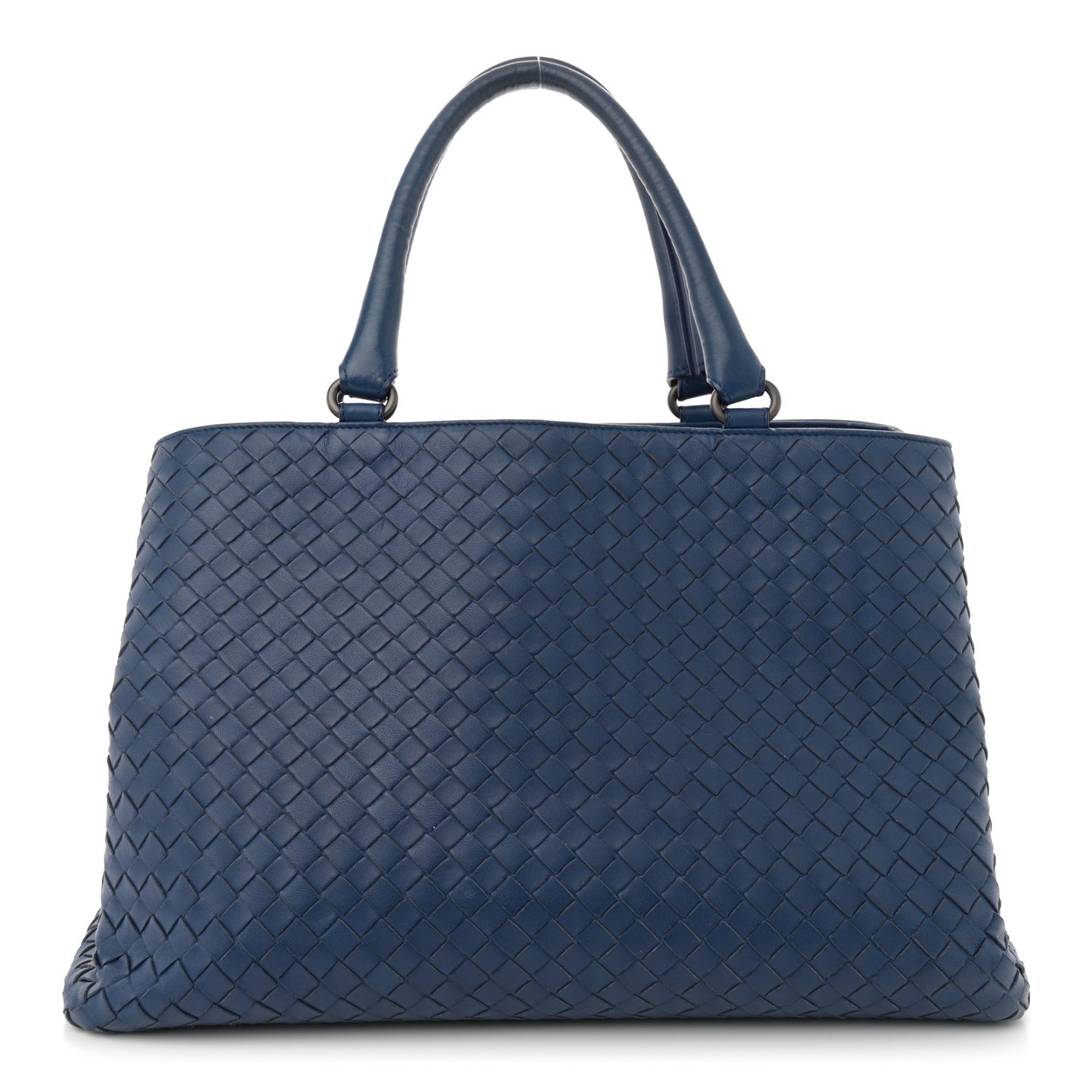 Nappa Intrecciato Medium Top Handle Tote Cobalt