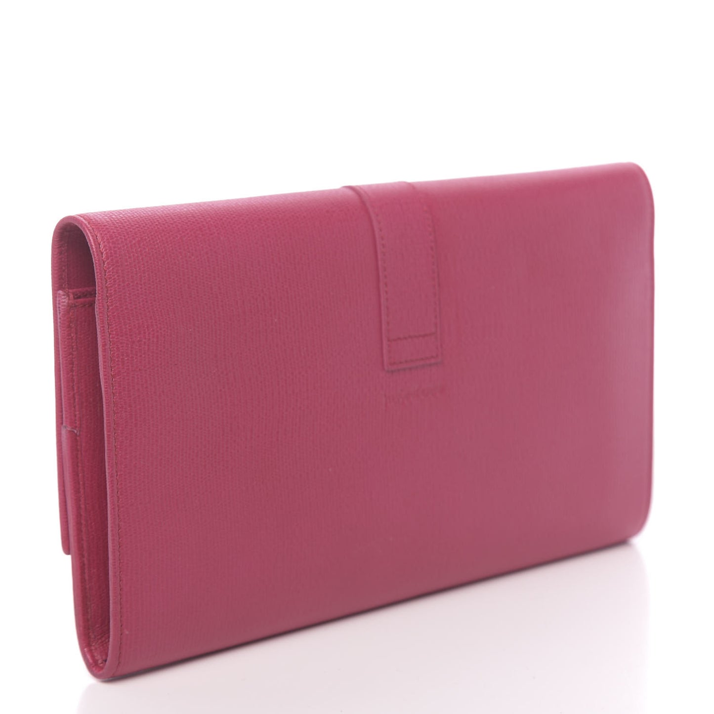Textured Calfskin Classic Y Document Case Clutch Fuchsia