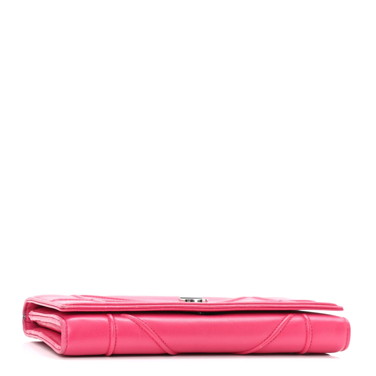 Lambskin Diorama Croisiere Chain Wallet Fuchsia