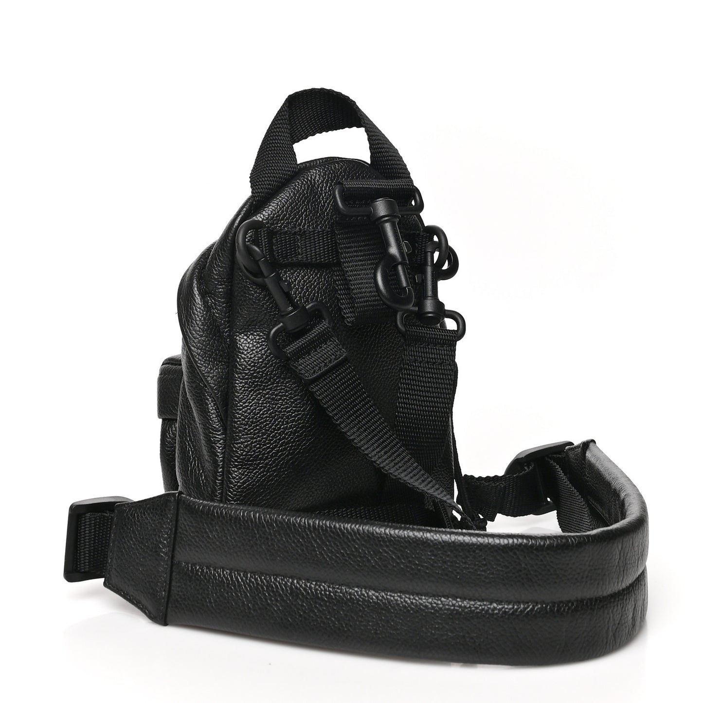 Grained Calfskin Mini Explorer Crossbody Backpack Black